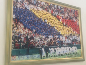 Red, yellow, and blue fans for the winning baseball team!
