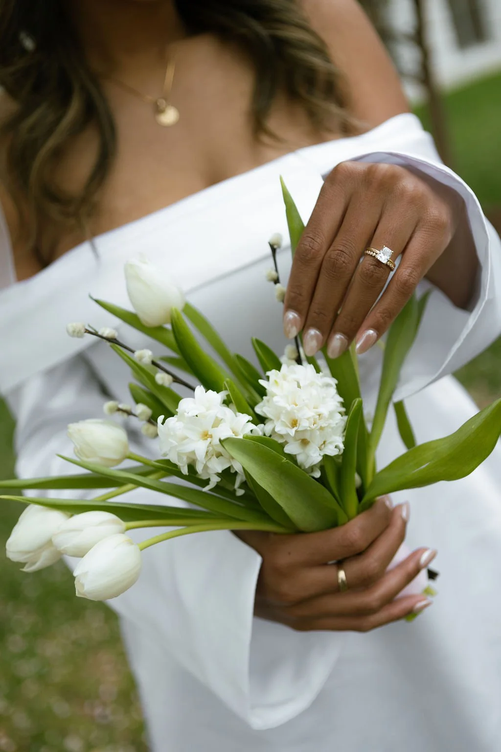 Editorial Ring and Bouquet Detail at a Romantic Denver Elopement