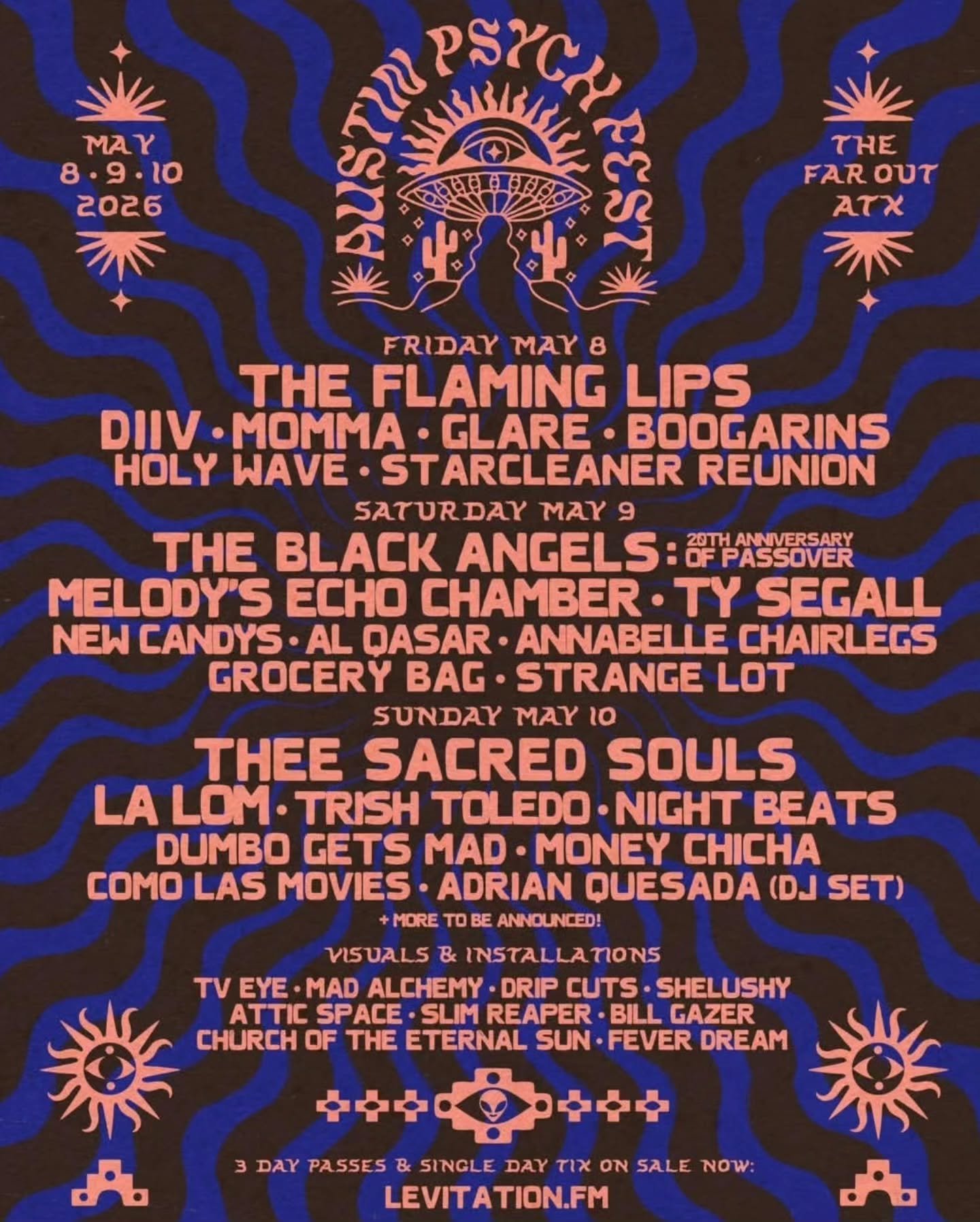 Austin Psych Fest Lineup Announced 🎵

Austin Psych Fest @levitation will feature live performances by @the_lalom @flaminglips @diiv @melodysechochamber @theesacredsouls and many more! The festival will take place on May 8th through 10th in Austin, T