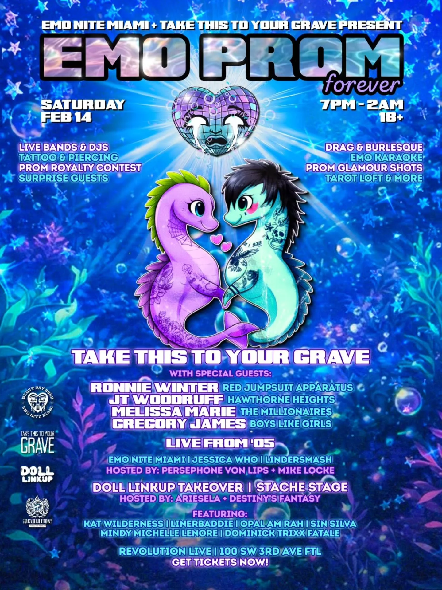 ❤️ 🎟 TICKET GIVEAWAY 🎟 ❤️

Enter to win tickets to Emo Prom Forever event hosted by @emonitemiami on Saturday, February 14th at Revolution Live @revolutionlive in Fort Lauderdale, Florida. 🎵

Giveaway steps:
1. Follow @soundbitemagazine &amp; @rev