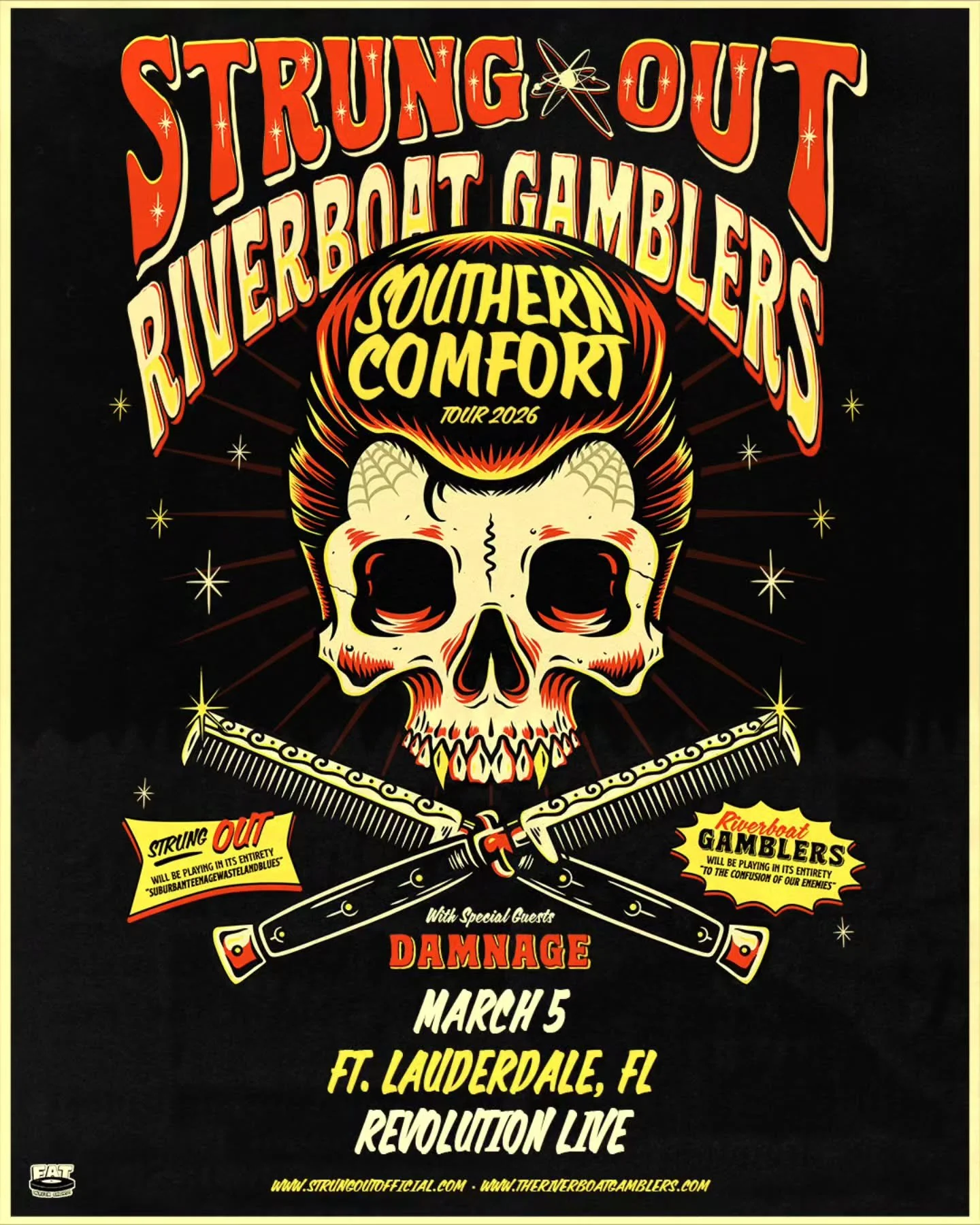 🎟 TICKET GIVEAWAY 🎟 

Enter to win tickets to Riverboat Gamblers, Strung Out, &amp; Damnage live in concert on Thursday, March 5th at Revolution Live @revolutionlive in Fort Lauderdale, Florida. 🎵

Giveaway steps:
1. Follow @soundbitemagazine &amp