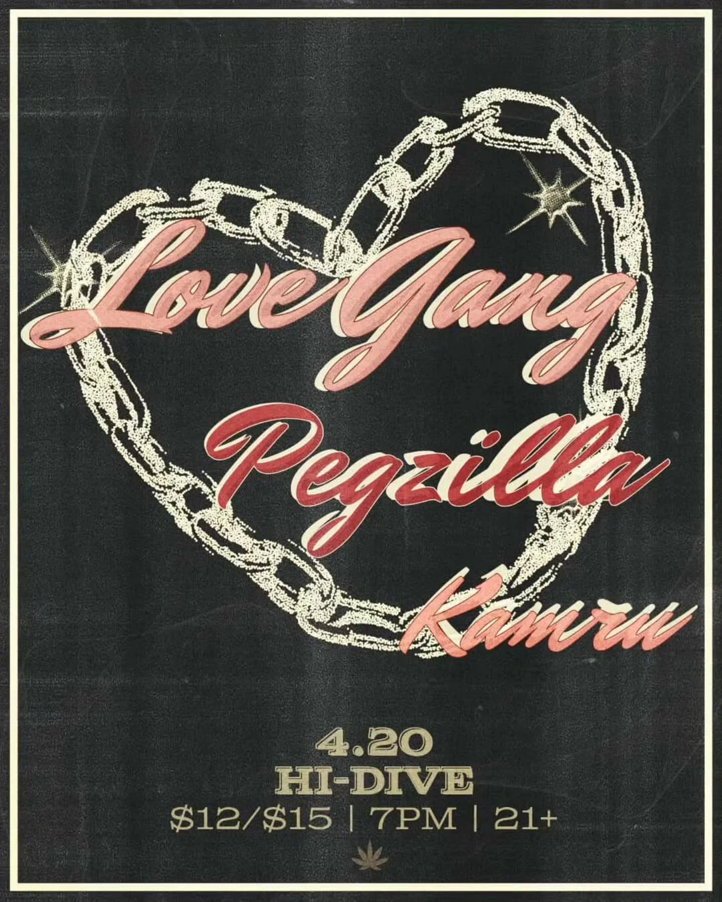 ✨️ 🎟 TICKET GIVEAWAY 🎟 ✨️

Enter to win tickets to Love Gang @lovegangco, Pegzilla @fearpegzilla, &amp; Kamru @kamruoccult live in concert at High Dive @hidive_denver in Denver, Colorado on 4/20! 🎶

Giveaway steps:
1. Follow @fearpegzilla &amp; @s