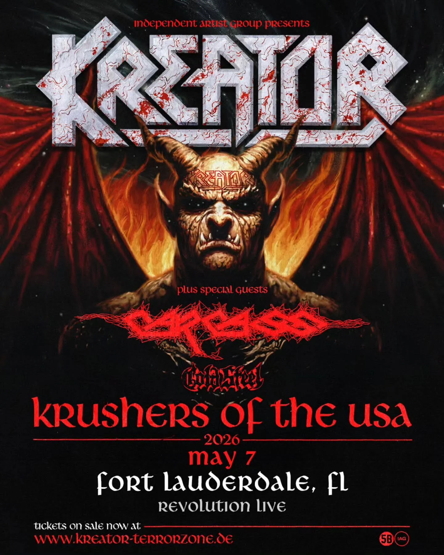 ✨️ 🎟 TICKET GIVEAWAY 🎟 ✨️

Enter to win tickets to Kreator, Cold Steel, &amp; Krushers of the USA on May 7th at Revolution Live @revolutionlive in Fort Lauderdale, Florida. 🎵

Giveaway steps:
1. Follow @soundbitemagazine &amp; @revolutionlive 📲 

