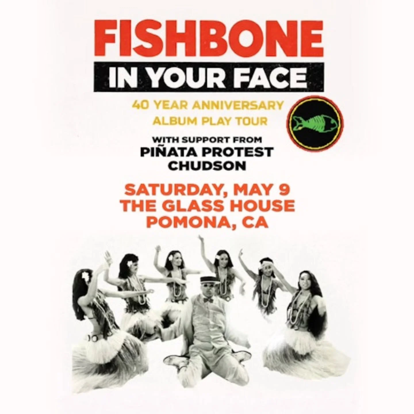 ✨️ 🎟 TICKET GIVEAWAY 🎟 ✨️

Enter to win tickete to Fishbone, Pi&ntilde;ata Protest, &amp; Chudson at the Glass House Pomona @theglasshousepomona on May 9th. 🎶

Giveaway steps:
1. Follow @soundbitemagazine &amp; @theglasshousepomona 📲 
2. Reshare 