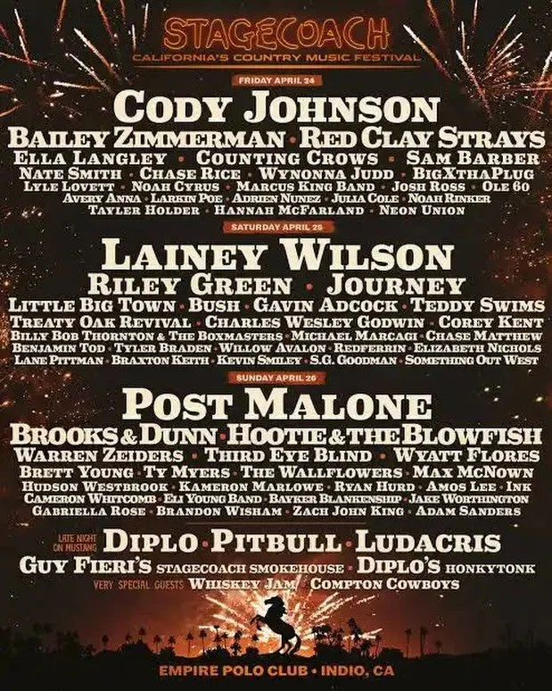 Check out Stagecoach Music Festival this weekend! 🎶 

@stagecoach will feature live performances by @postmalone @rileyduckman @countingcrows @journeyofficial @bush @thirdeyeblind @teddyswims and more! #Stagecoach will take place April 24th through 2