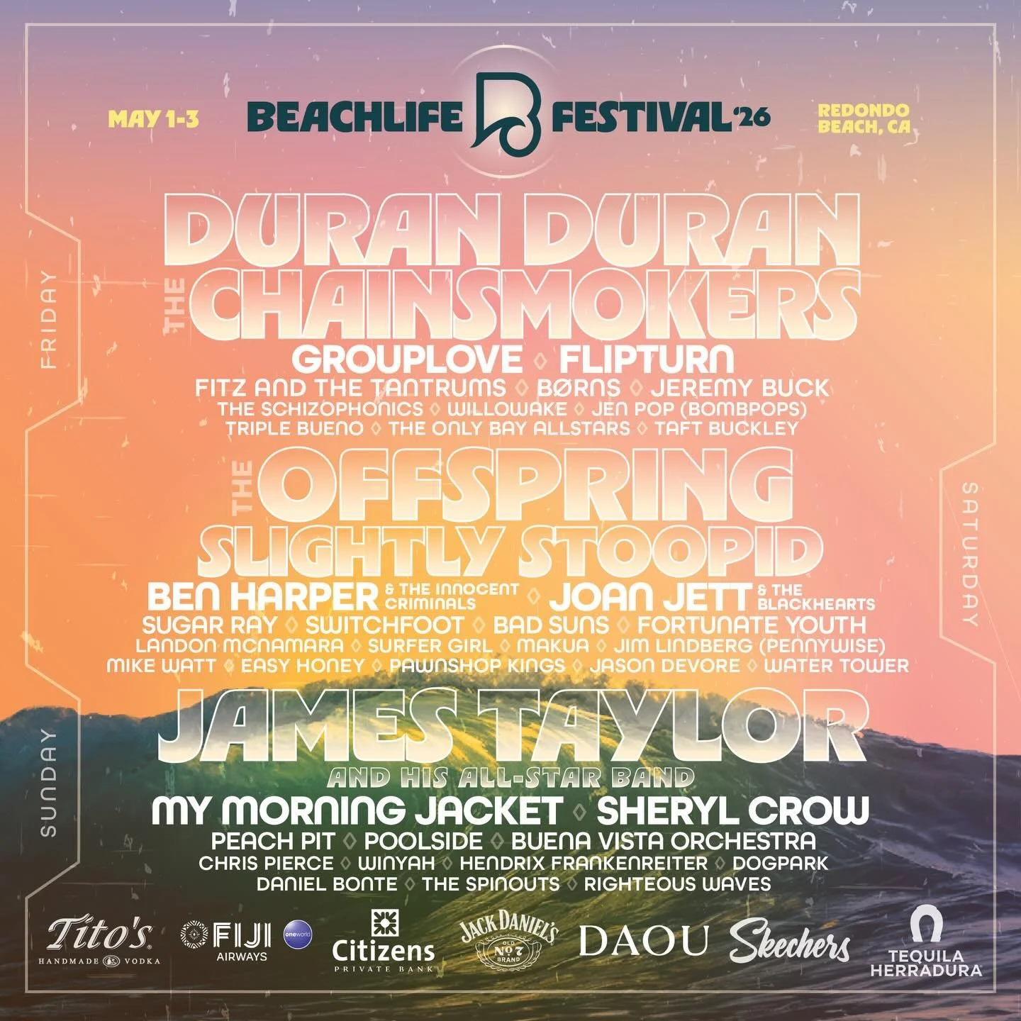 Must-See Artists at BeachLife 🏖️ 

@beachlifefestival is a curated experience that blends coastal culture with an eclectic, cross-generational lineup spanning various genres: Rock, Indie, Pop, Reggae, and Electronic music. The festival will take pla