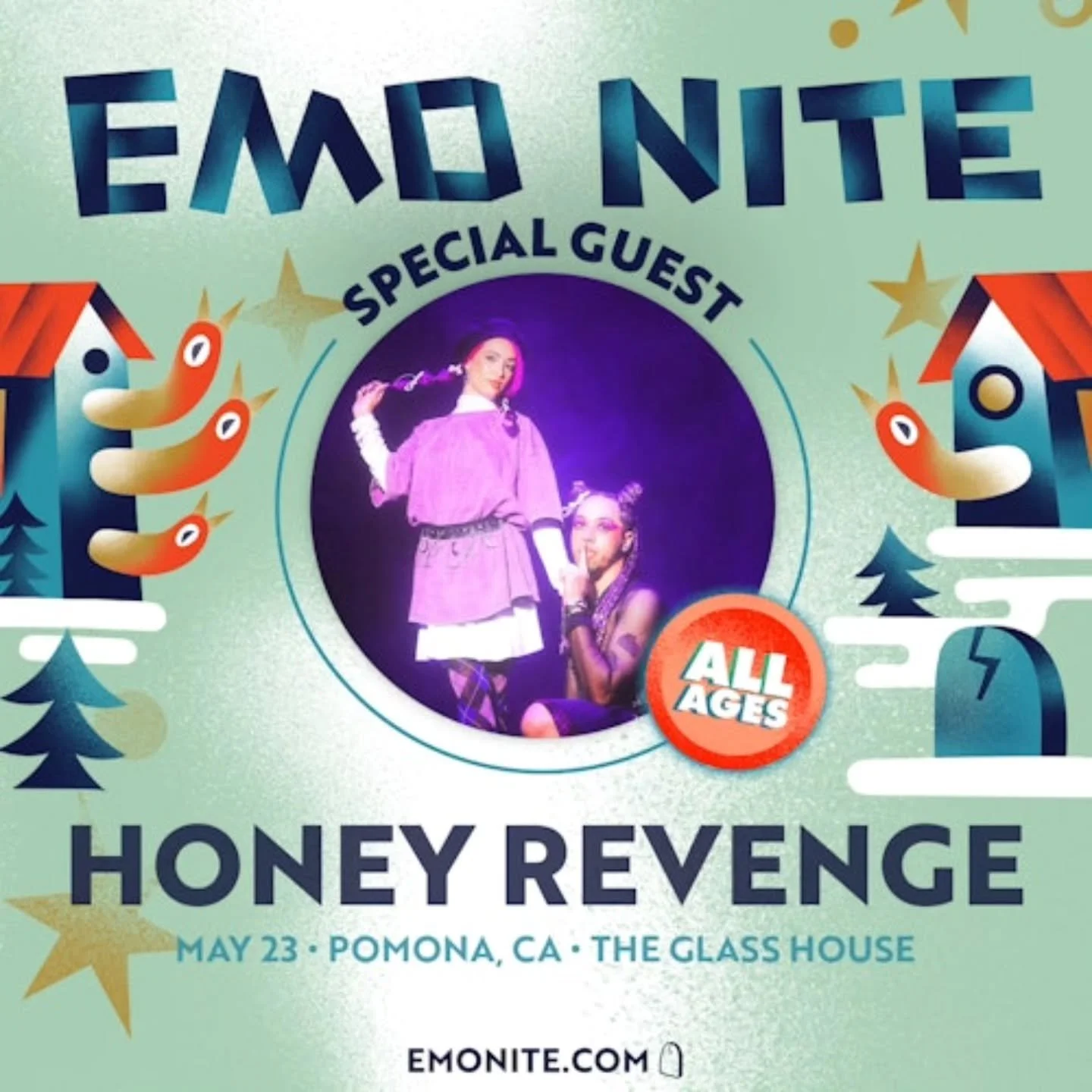 ✨️ 🎟 TICKET GIVEAWAY 🎟 ✨️

Enter to win tickets to EMO NITE &amp; Honey Revenge live at The Glass House in Pomona, California on May 23rd🎵

Giveaway steps:
1. Follow @soundbitemagazine &amp; @theglasshousepomona 📲 
2. Reshare this post in your st