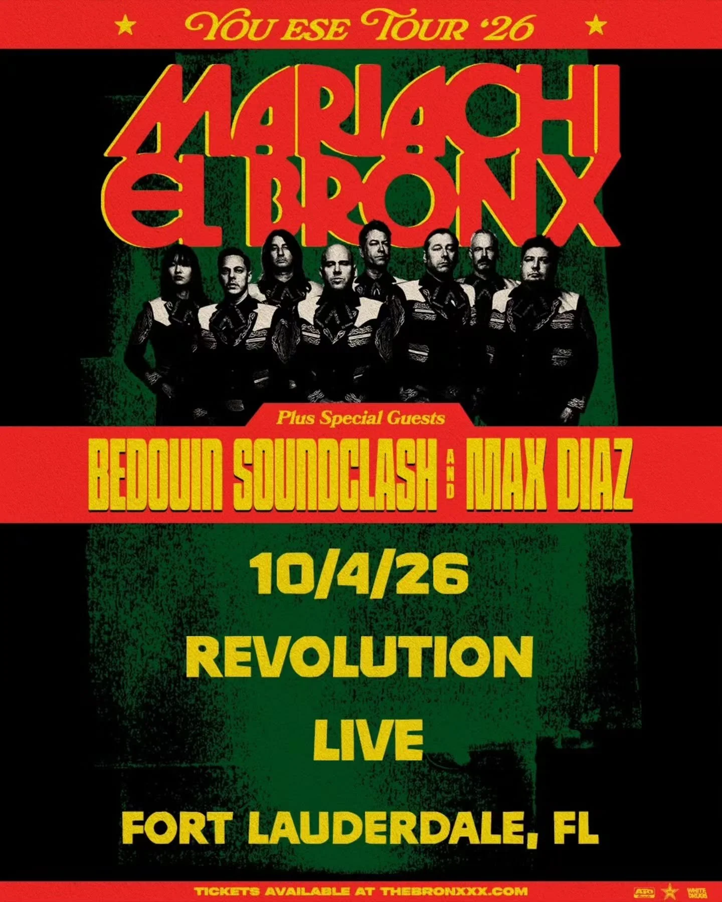 ✨️ 🎟 TICKET GIVEAWAY 🎟 ✨️

Enter to win a pair of tickets (2) to Mariachi El Bronx @bronxovision, Bedouin Soundclash @bedouinsoundclash &amp; Max Diaz @themaxdiaz live in concert on Sunday, October 4th at Revoluton Live!

Giveaway steps:
1. Follow 