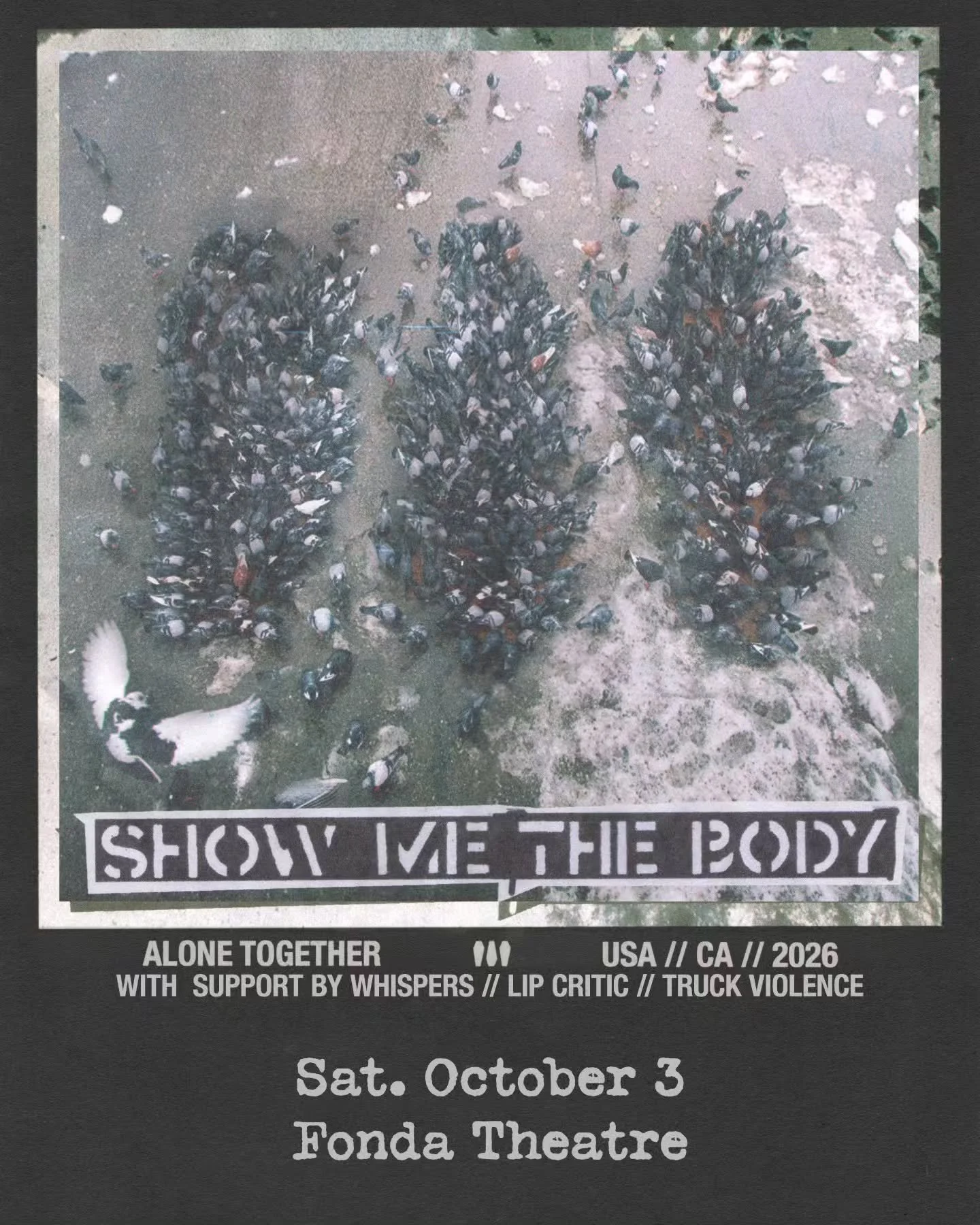 ✨️ 🎟 LA TICKET GIVEAWAY 🎟 ✨️

Enter to win a pair of tickets to Show Me The Body @showmethebody, Whispers @whispershc, Lip Critic @lipcritic, &amp; Truck Violence @truckviolence live at the Fonda Theatre on October 3rd! ✨️ 

Giveaway steps:
1. Foll