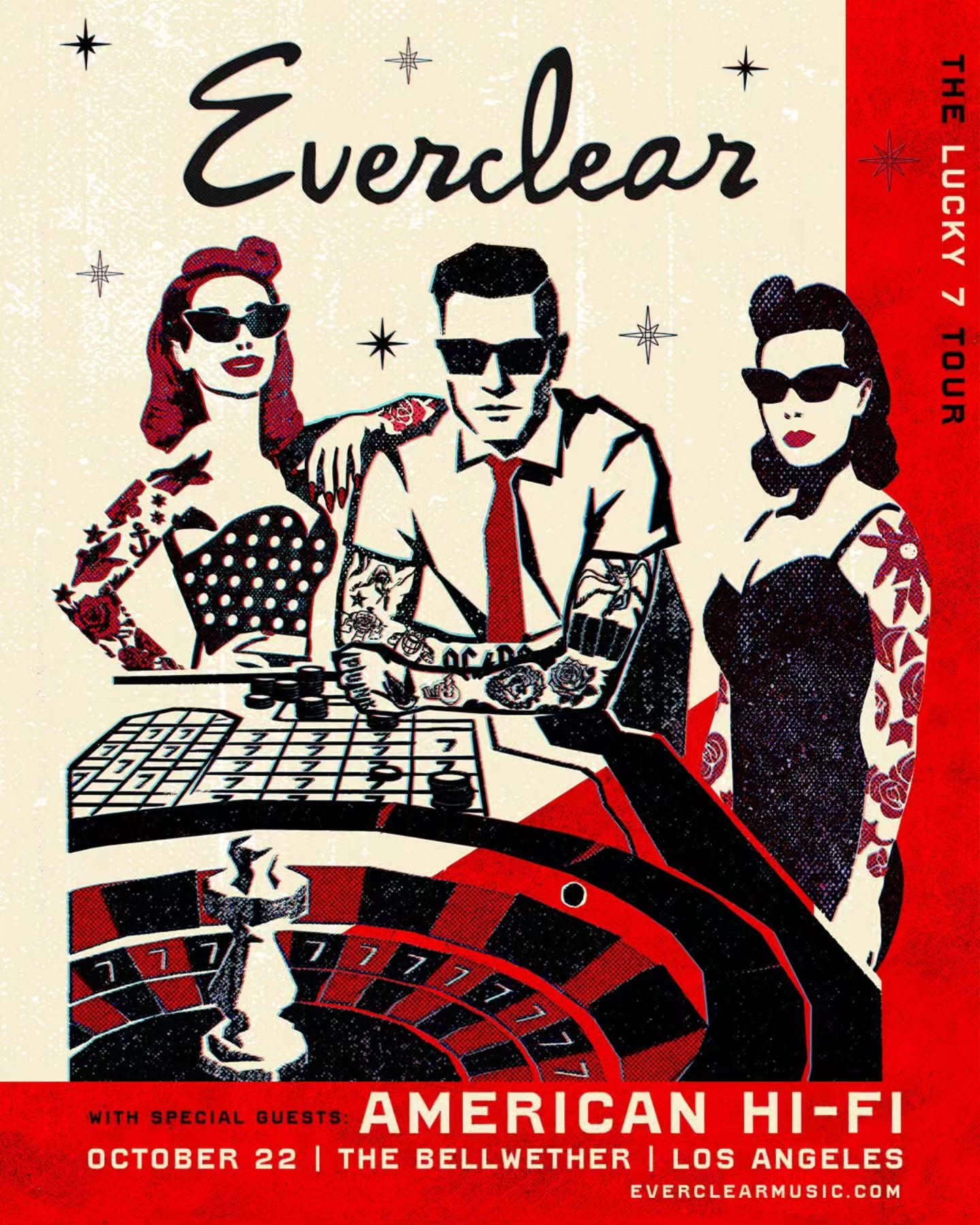 ✨️ 🎟 LA TICKET GIVEAWAY 🎟 ✨️

Enter to win a pair of tickets to Everclear @everclear &amp; American Hi-Fi @americanhifiofficial Live in concert at the Bellwether on October 22nd! ✨️ 

Giveaway steps:
1. Follow @soundbitemagazine &amp; @thebellwethe