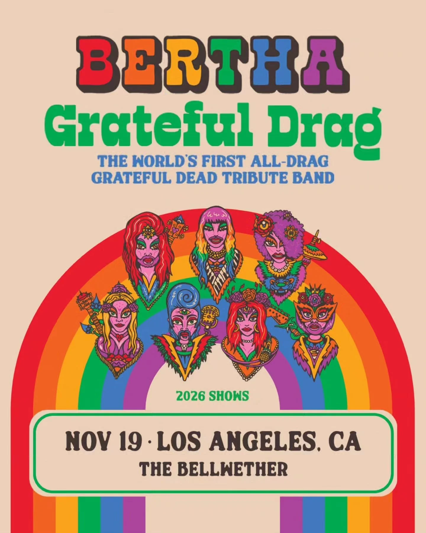 ✨️ 🎟 LA TICKET GIVEAWAY 🎟 ✨️

Enter to win a pair of tickets to Bertha Grateful Drag @gratefuldrag an all Drag Grateful Dead tribute live in concert at the Bellwether on November 19th! ✨️ 

Giveaway steps:
1. Follow @soundbitemagazine &amp; @thebel