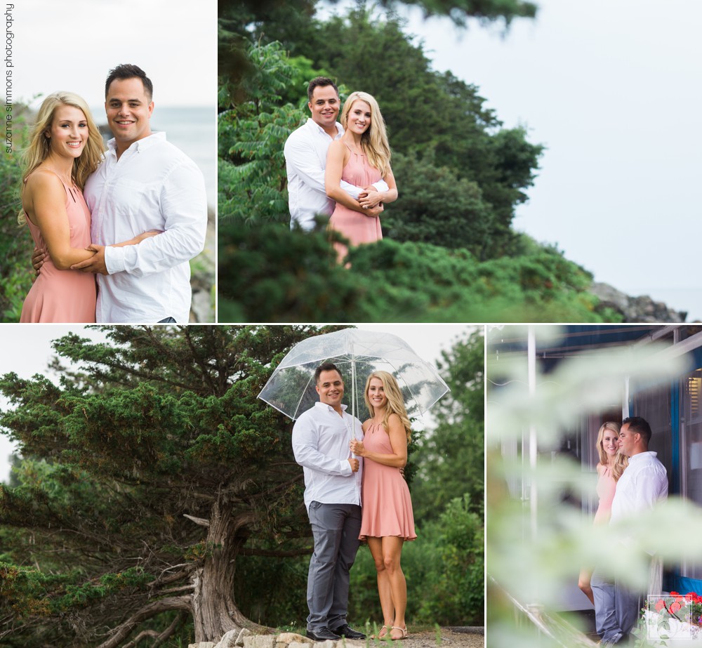 Rainy Ogunquit Maine Engagement Portraits