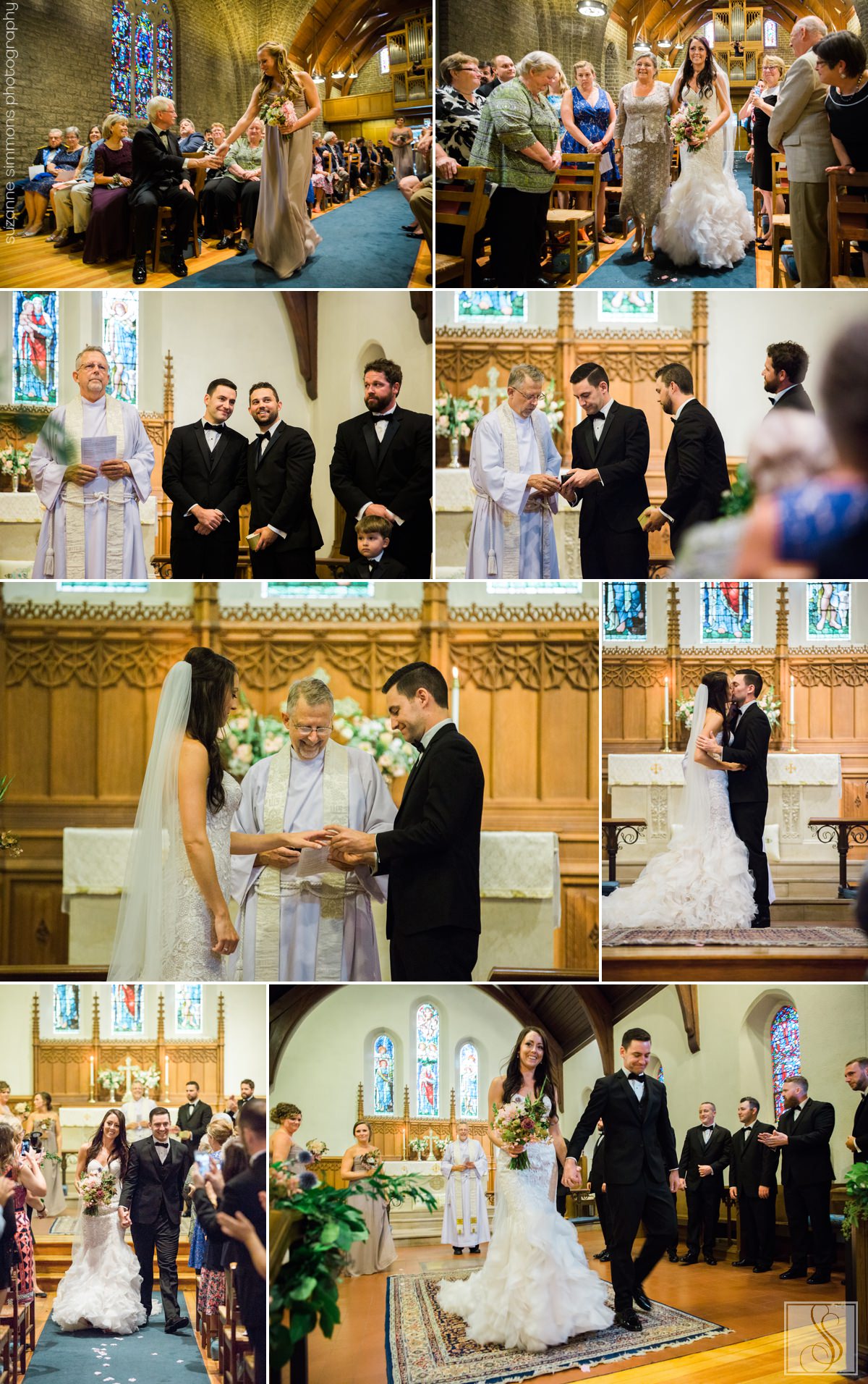 Summer Wedding at St. Mary's Church in Falmouth, Maine