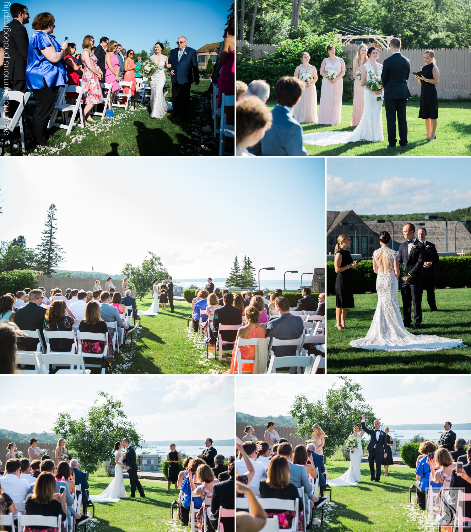Wedding ceremony at the Bar Harbor Club in Bar Harbor, Maine