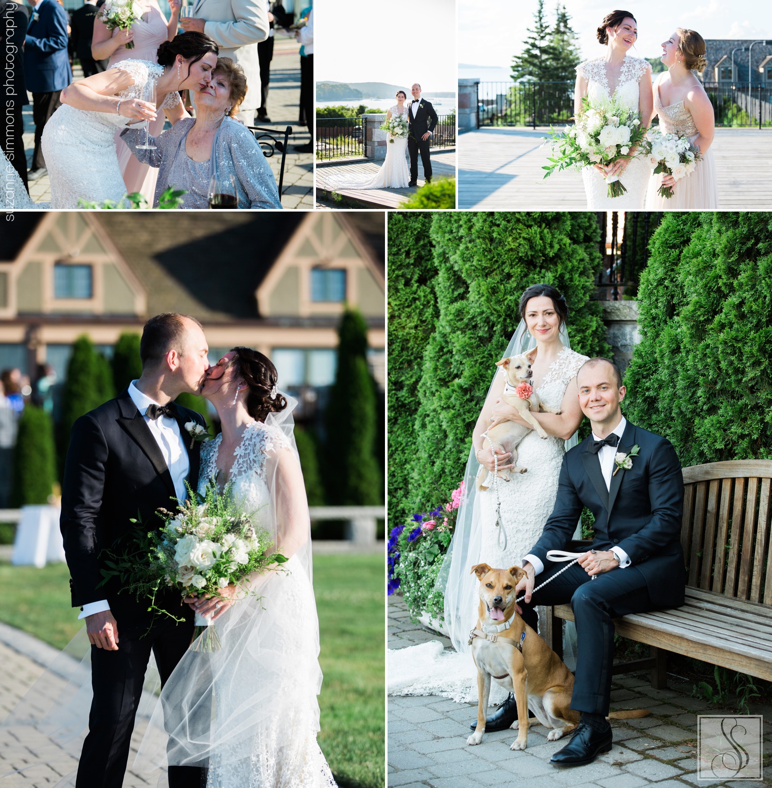 Wedding portraits at the Bar Harbor Club in Maine