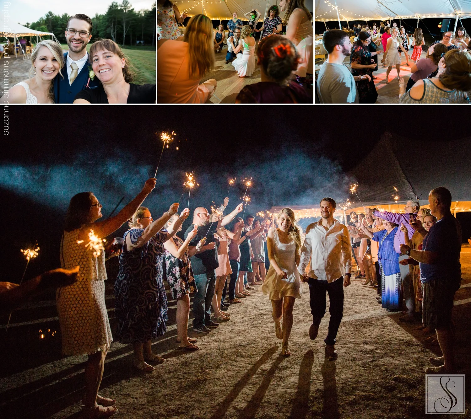Sparkler Wedding in Buxton, Maine