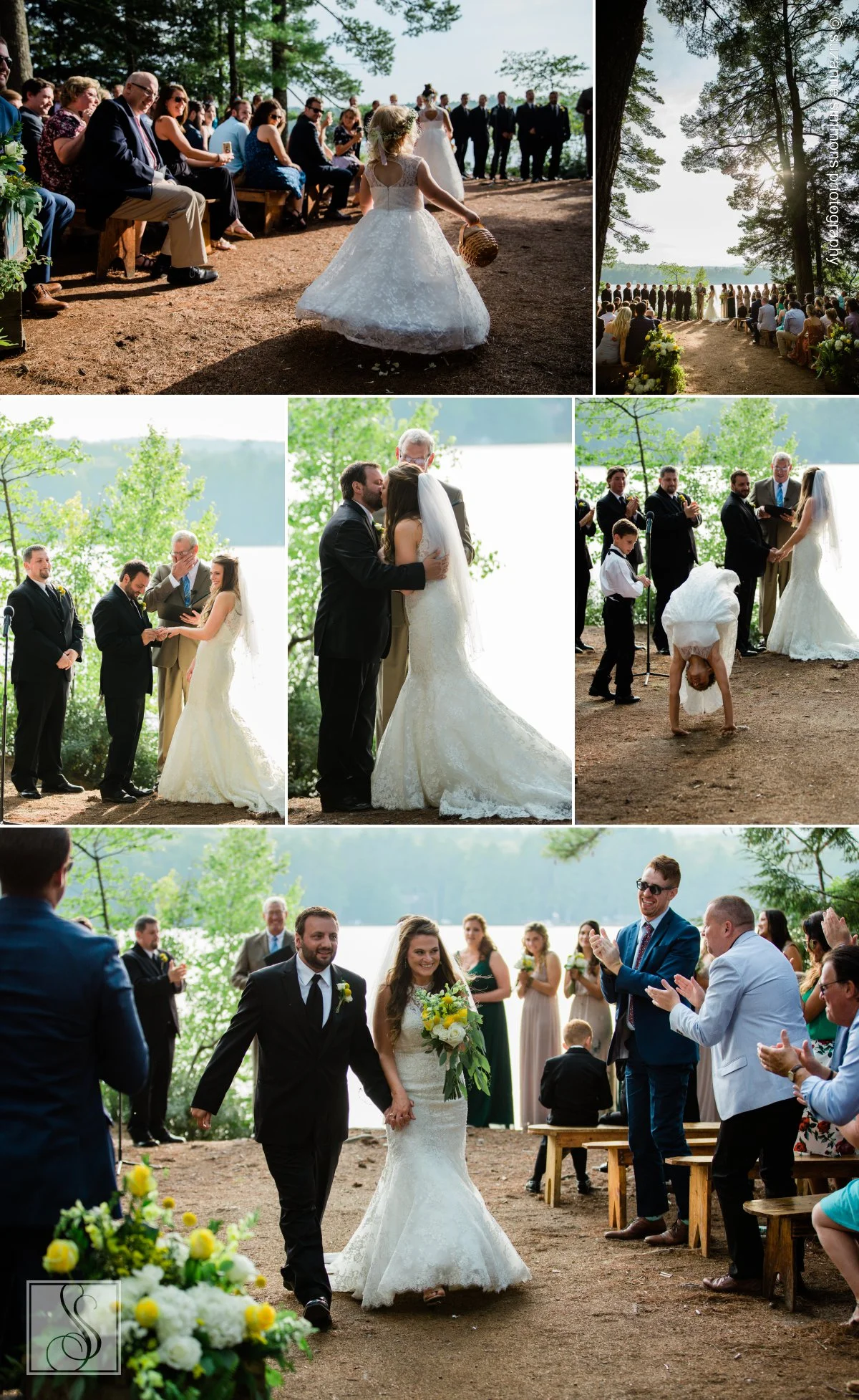 Lakeside wedding ceremony in Bridgton, Maine