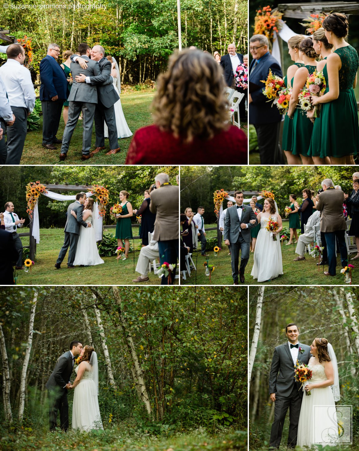 Maine fall wedding ceremony