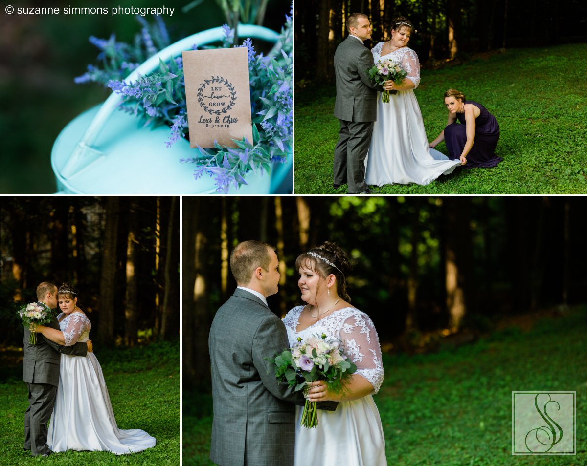 Summer wedding portraits in Standish, Maine