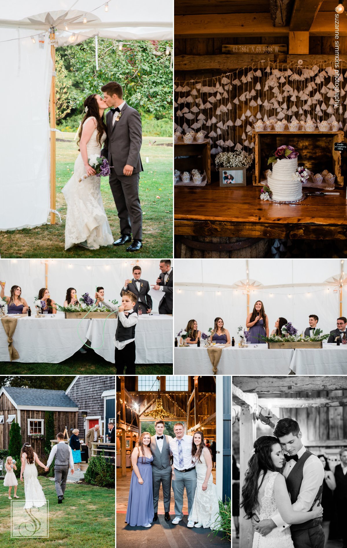 Tented wedding reception in Harpswell, Maine