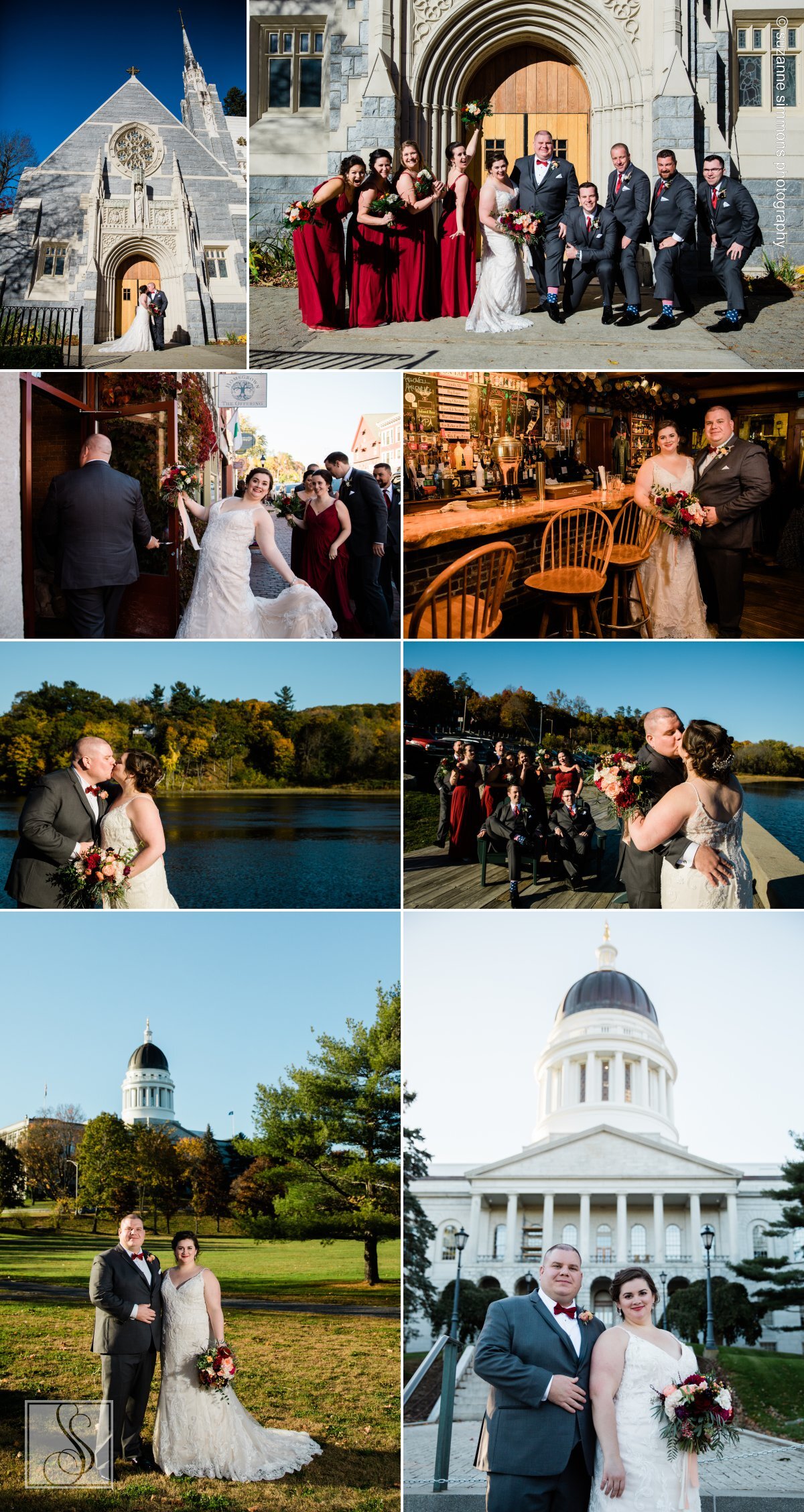 Wedding portraits in Hallowell and Augusta, Maine