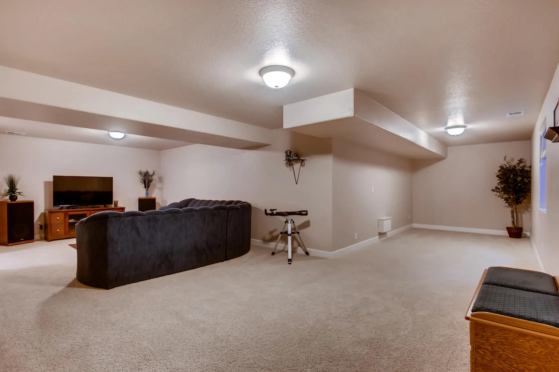 Finished Basement + Active Radon Mitigation System