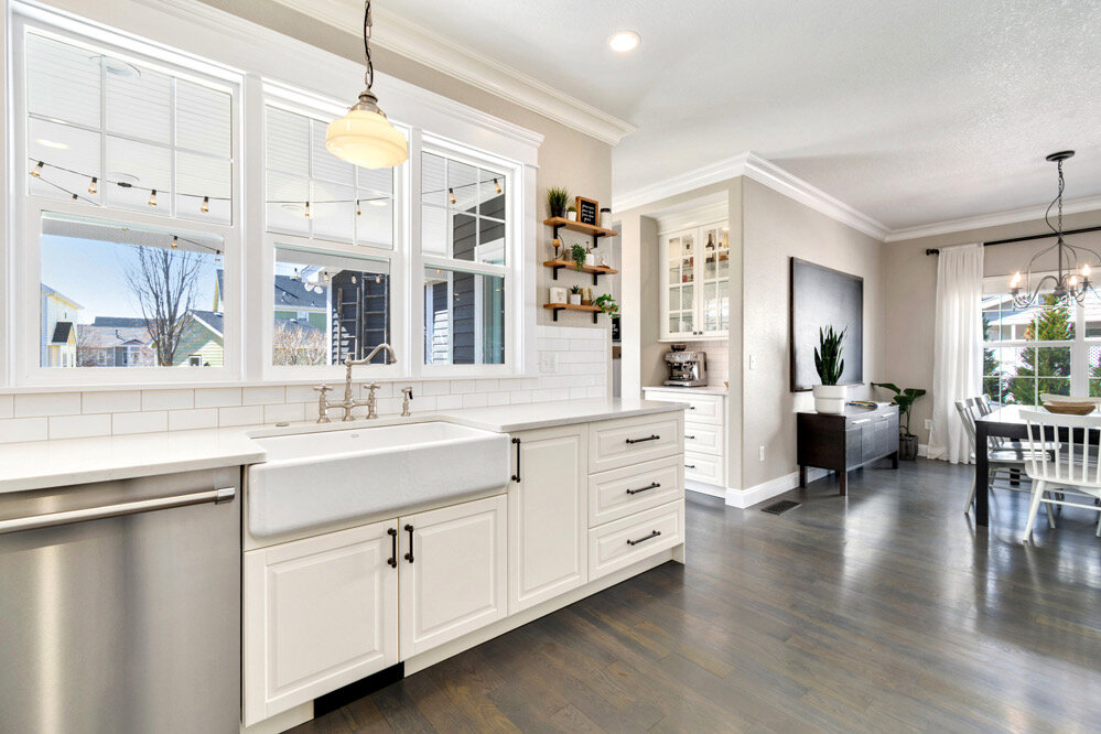 New Farm House Sink, Backsplash &amp; Fixtures