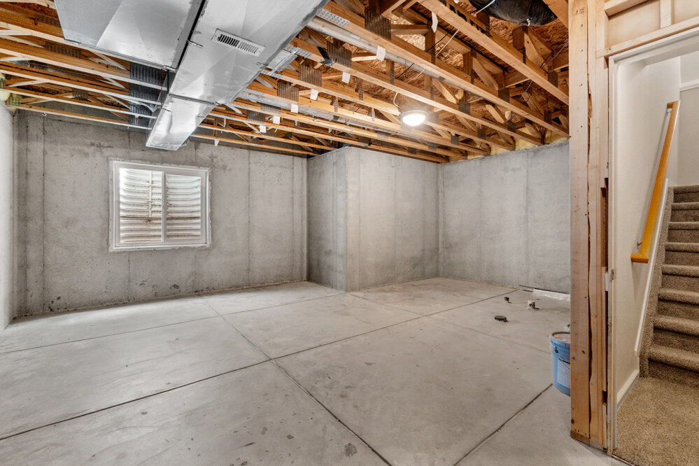 Unfinished Basement for Storage or Expansion