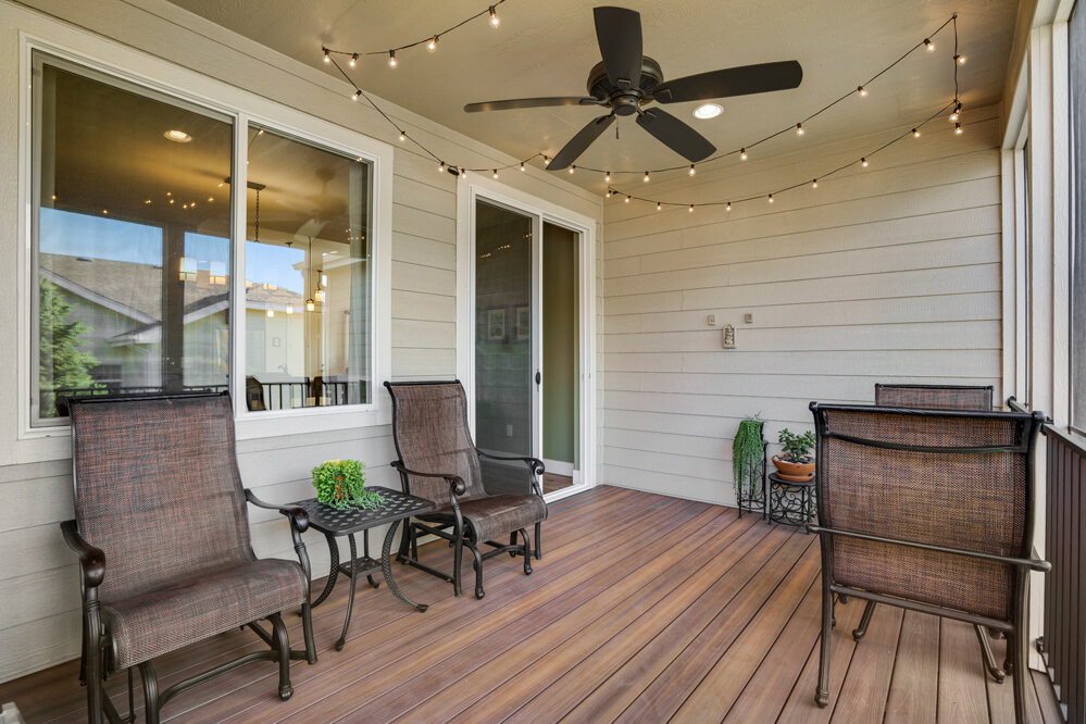 Screened-In Deck with Ceiling Fan