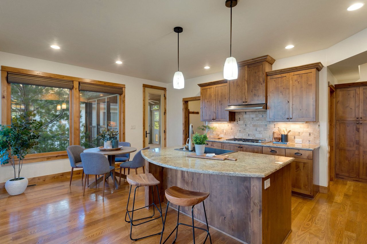 Kitchen Offers Knotty Alder Woodwork