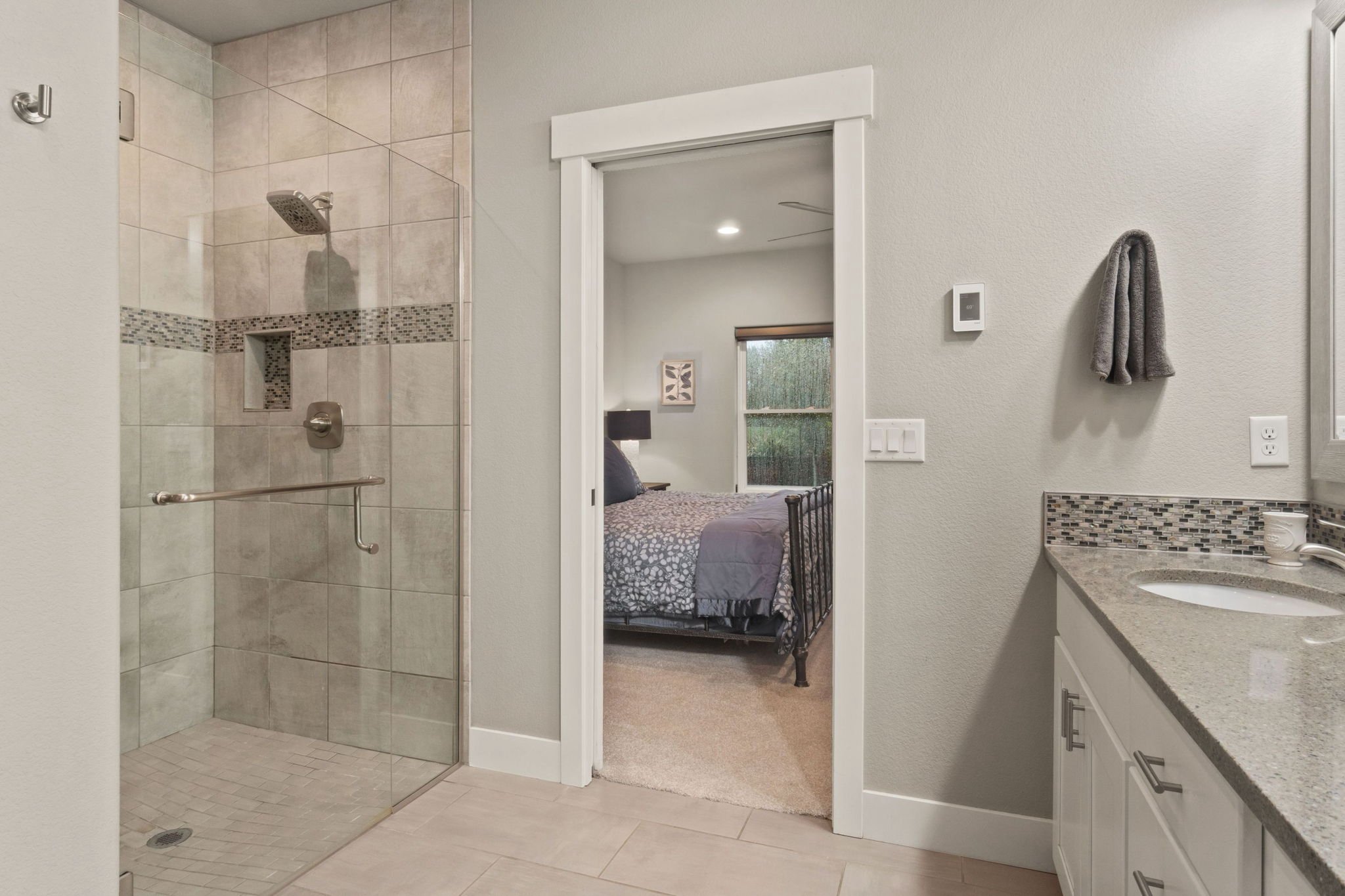 Walk-in Shower w/ Beautiful Tile + Upgraded ADA Faucet