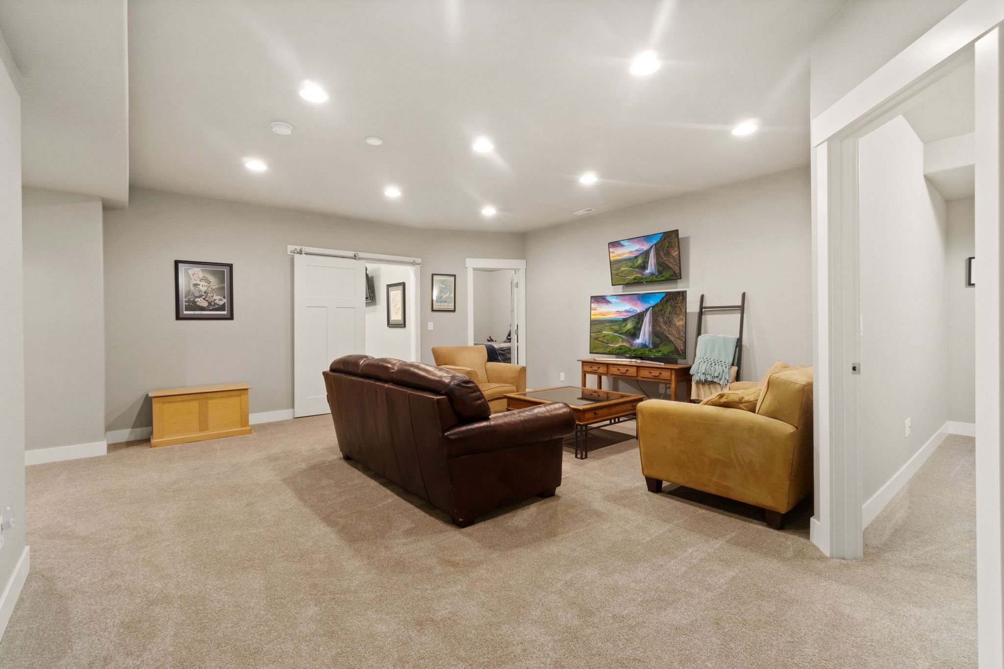 Finished Basement w/ 9' Foundation Walls + Wiring in the Ceiling to Add a Projector