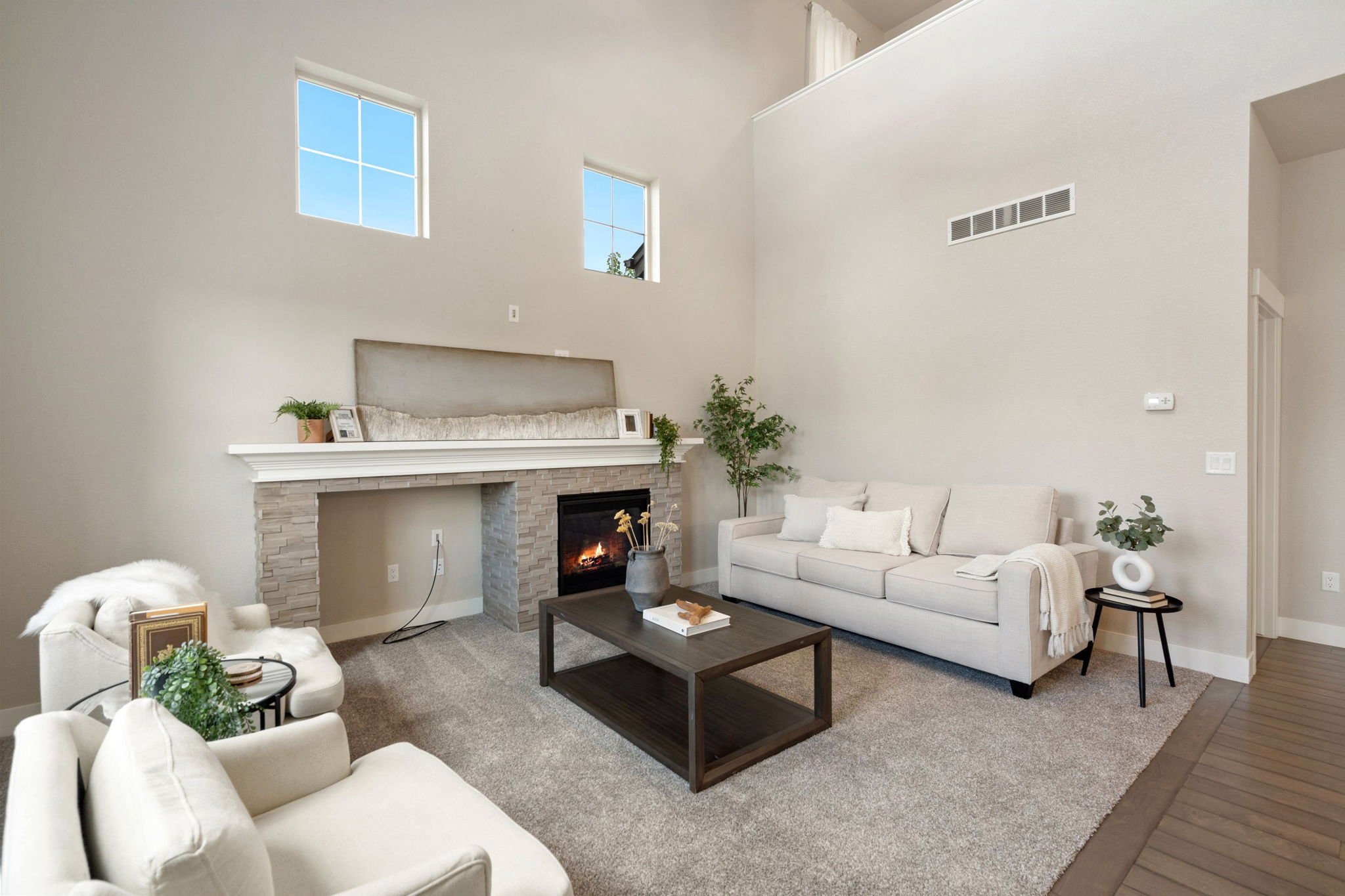 Vaulted Ceilings &amp; Beautiful Gas Fireplace