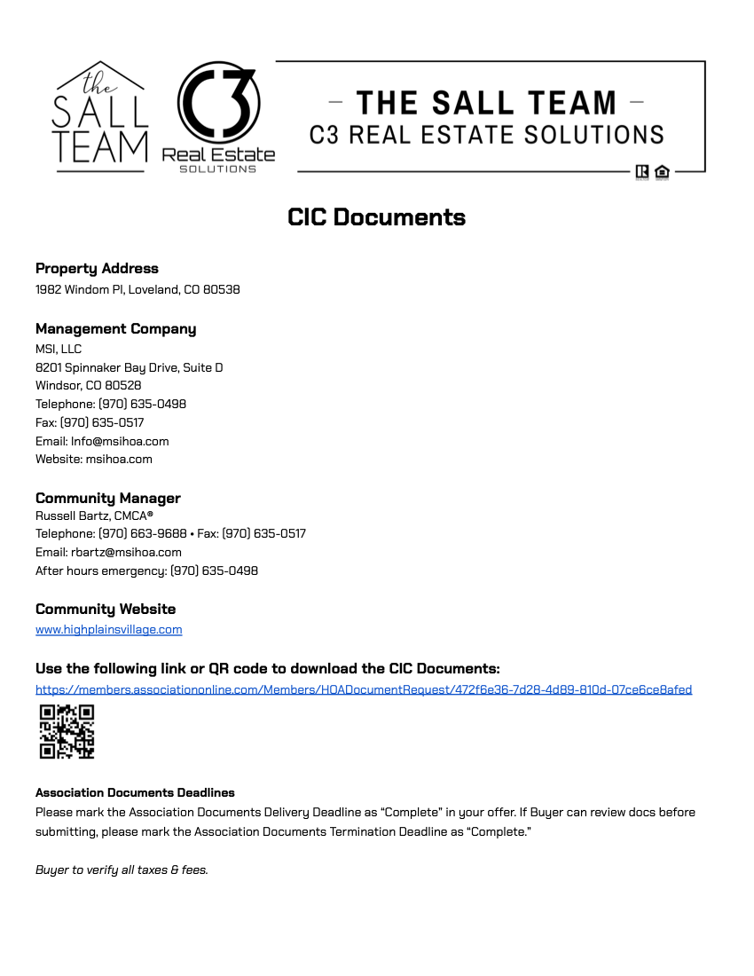 HOA/CIC Docs