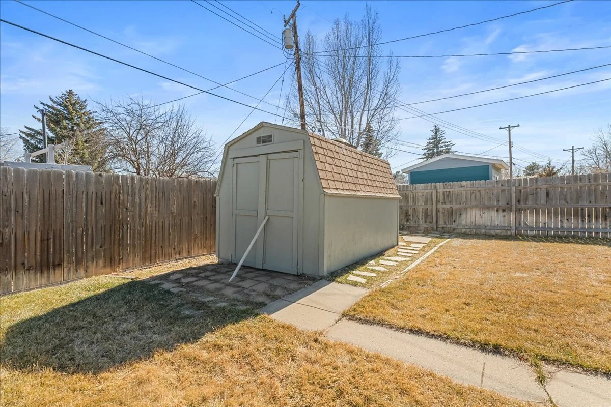 Storage shed in the backyard