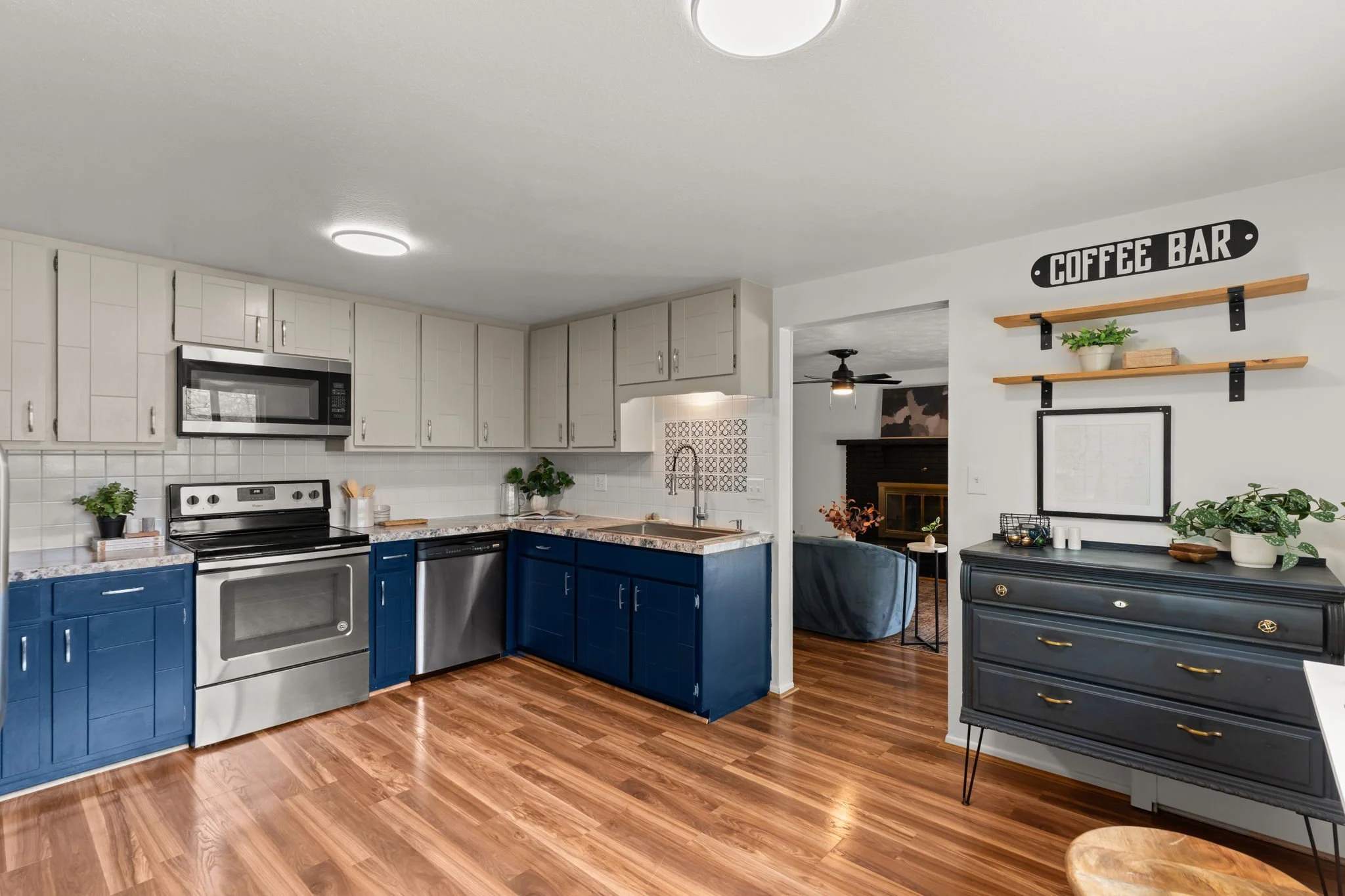 Light & bright with beautiful laminate flooring