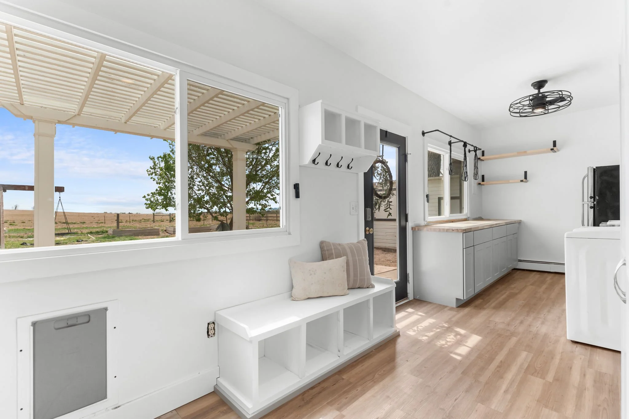 Functional mudroom/dropzone