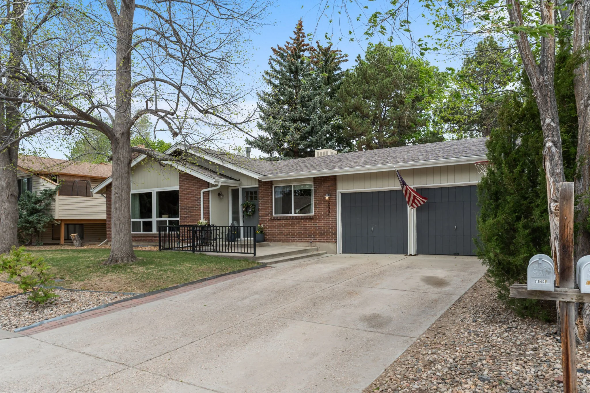 South facing driveway