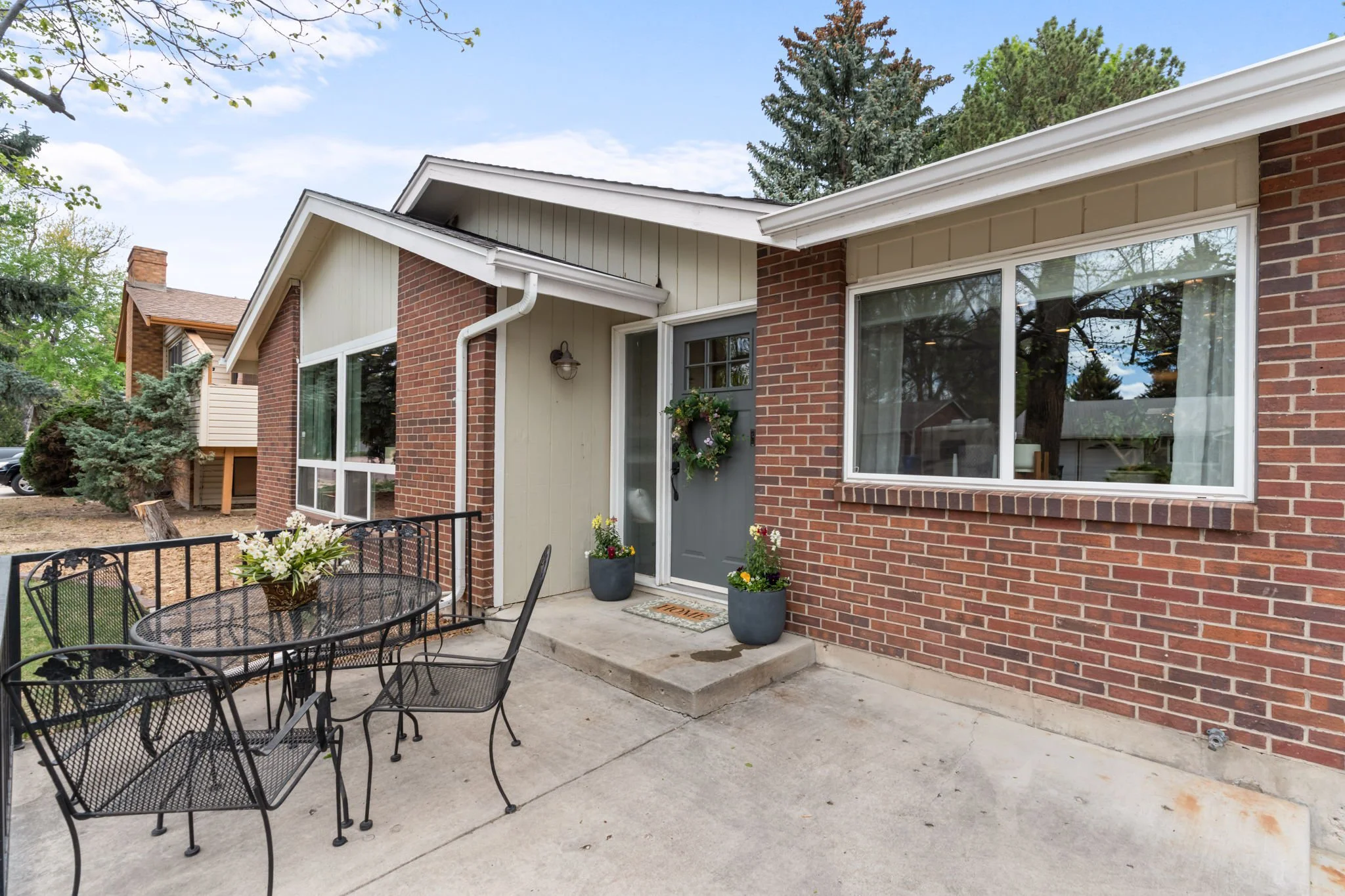Beautiful front patio to enjoy a morning cup of coffee