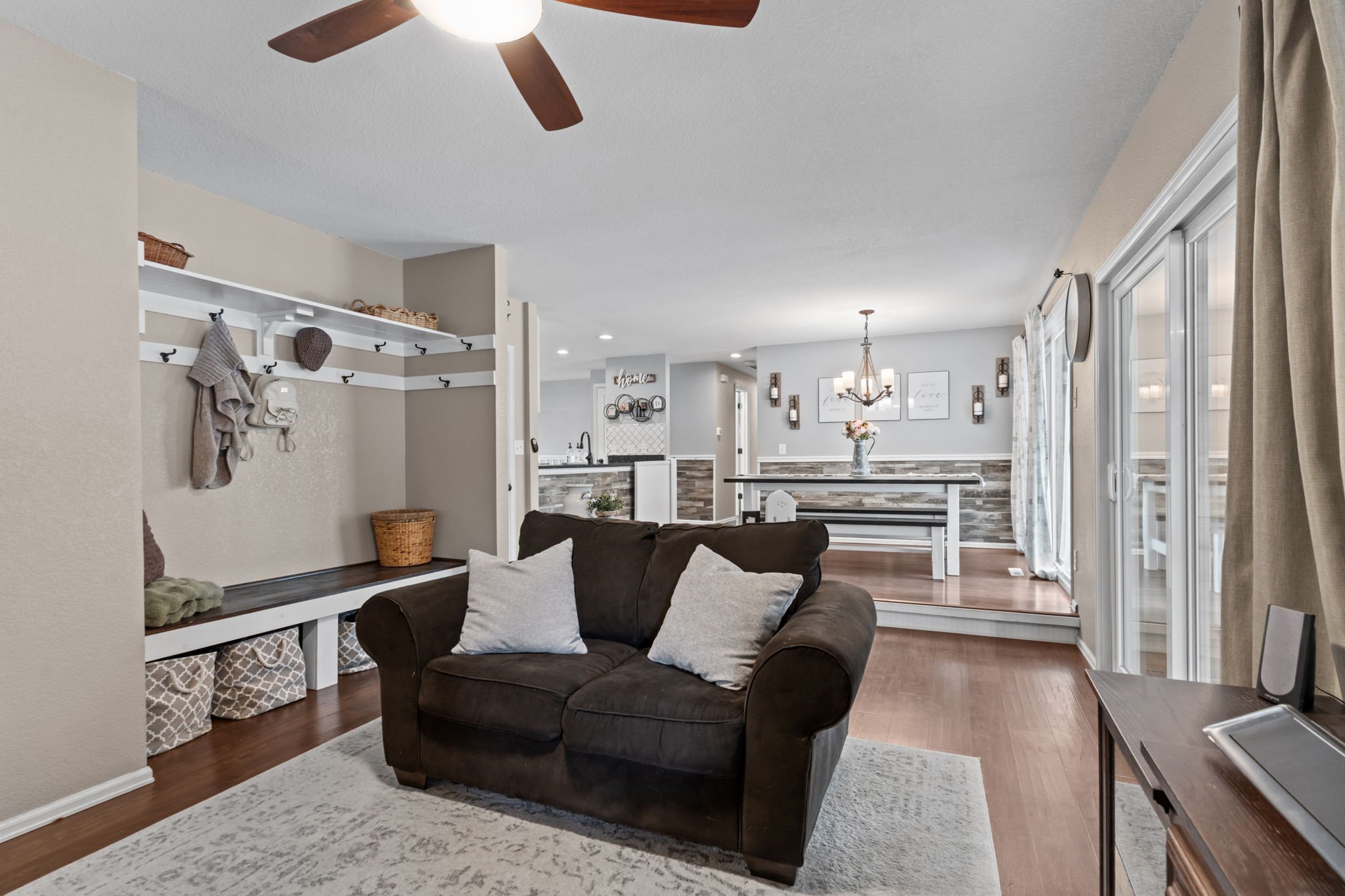 Sunken family room off of the dining room