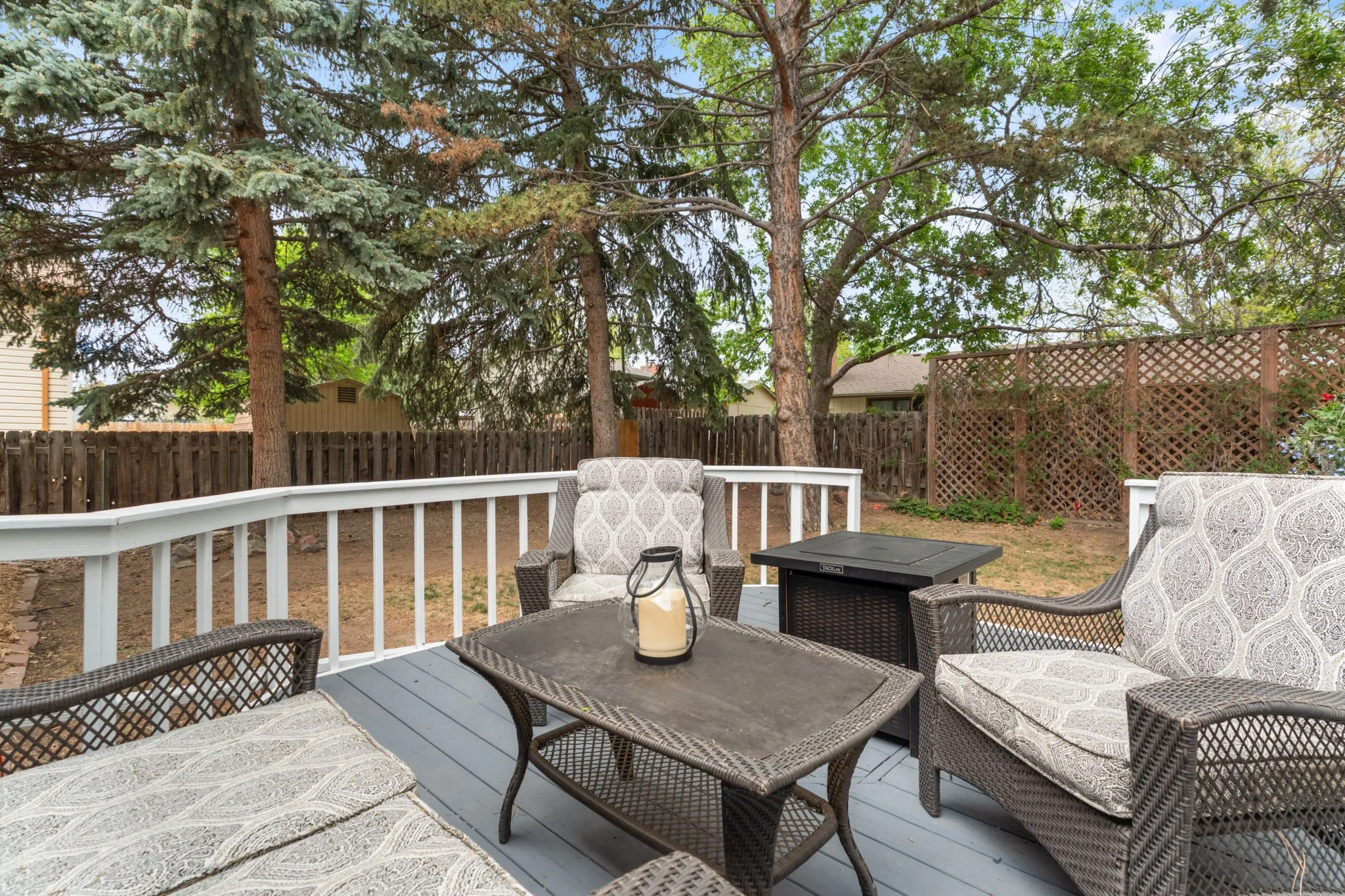 Spacious deck in the backyard