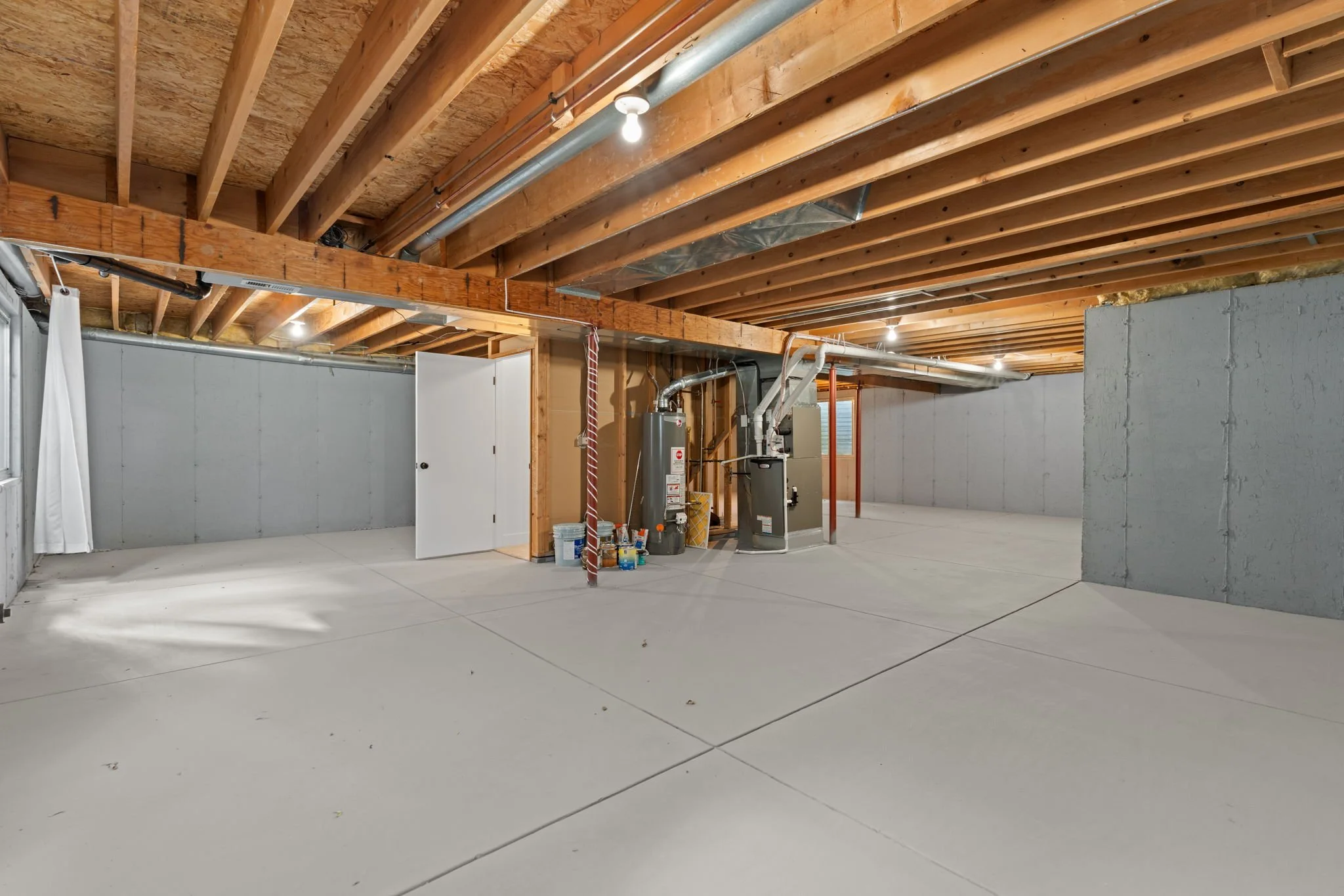 Put your own touch to this unfinished basement