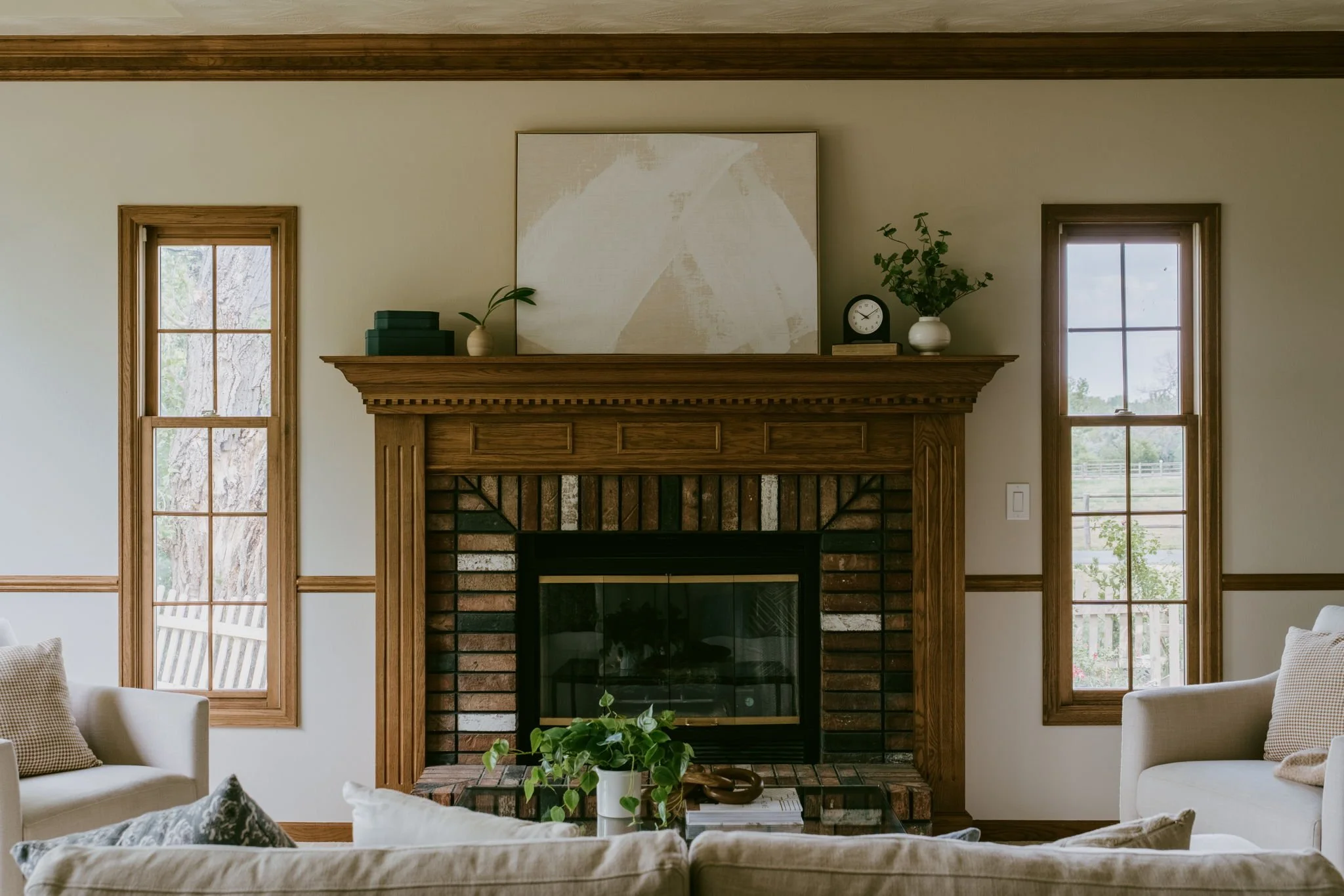Formal living room gas fireplace