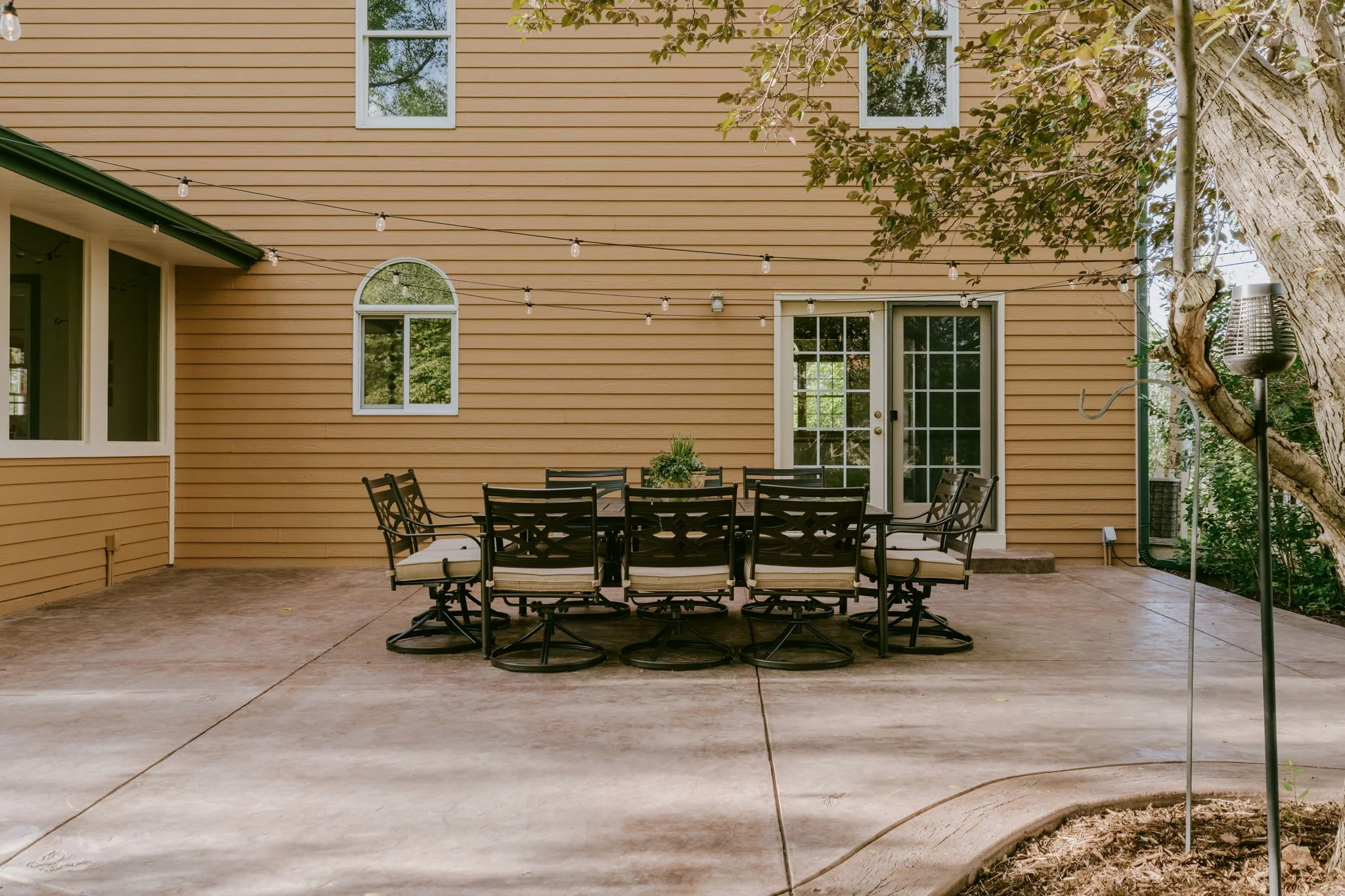 Huge custom concrete patio - an incredible outdoor experience