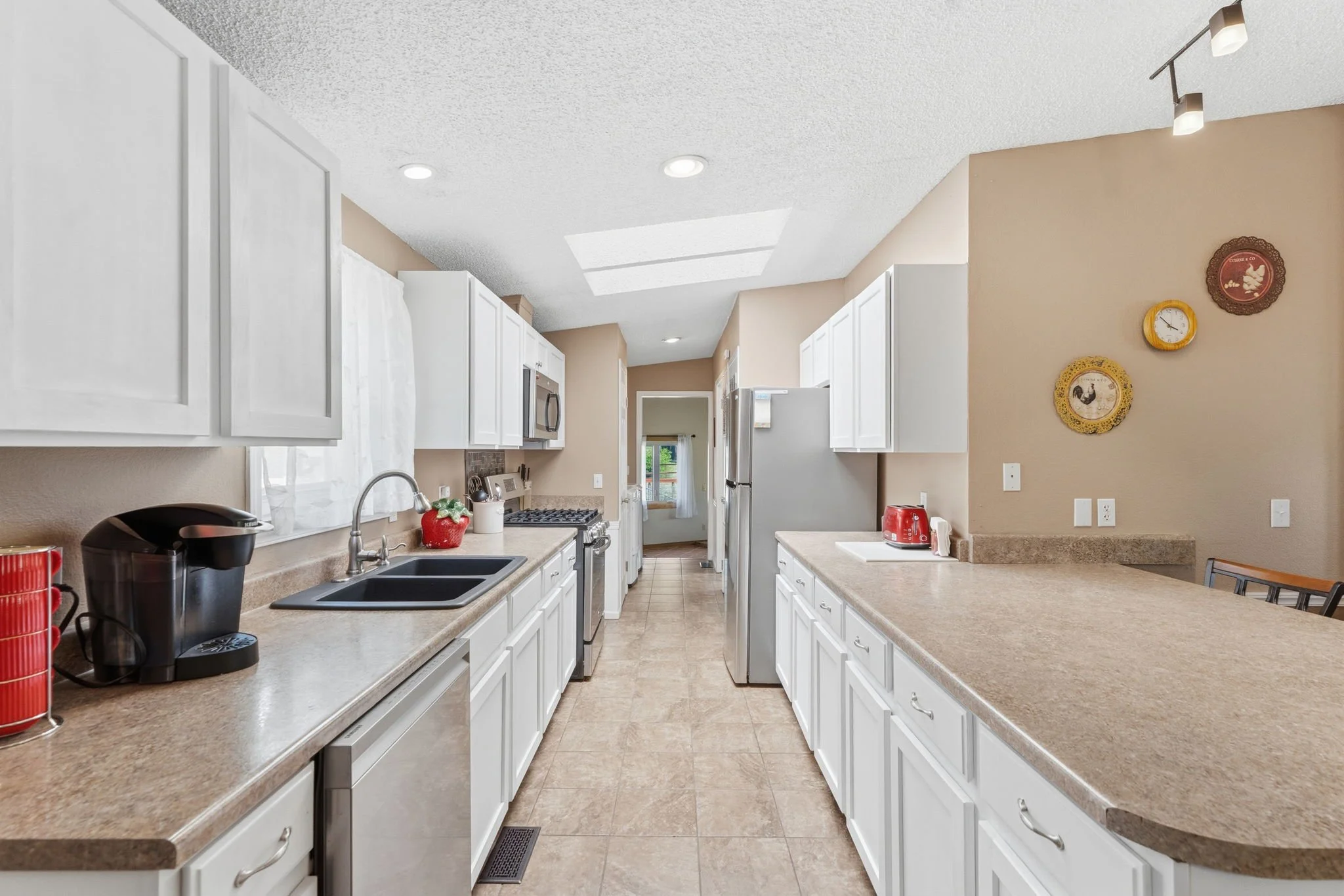 Plenty of counter and cupboard space in the kitchen.