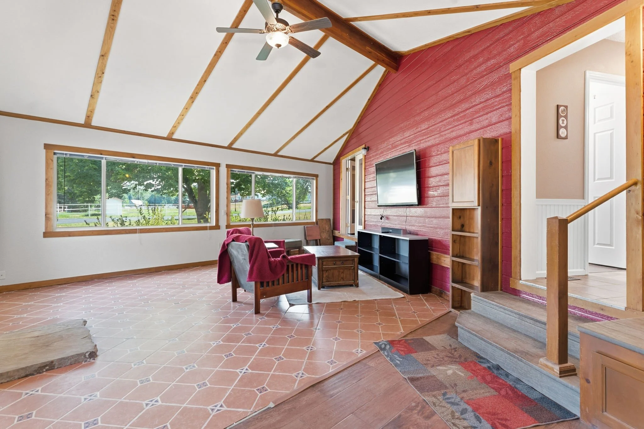 Vaulted ceilings in the great room