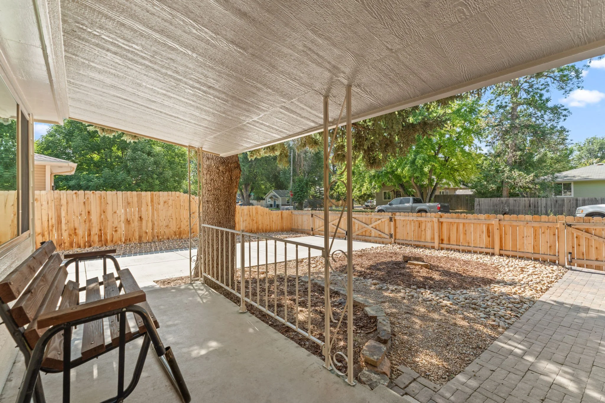 Relax on the covered front porch