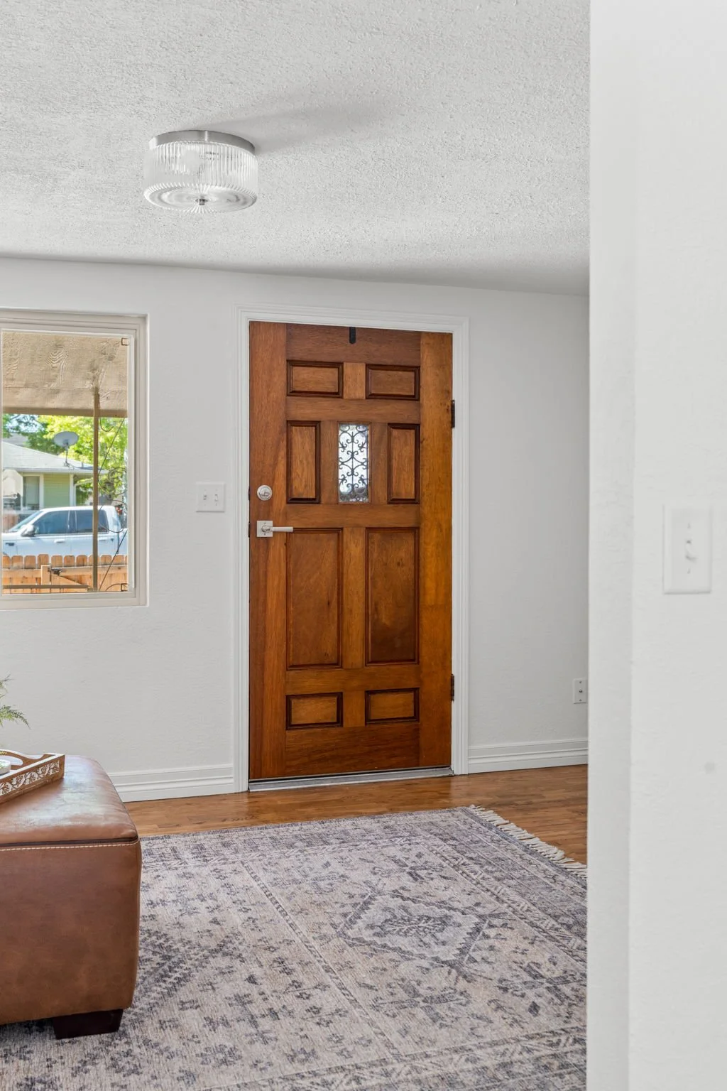 A beautiful solid wood front door