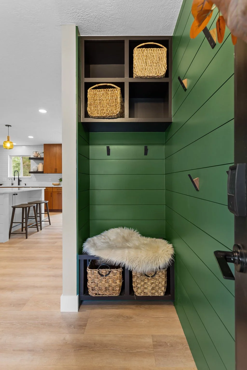 Entryway with Hooks & Storage