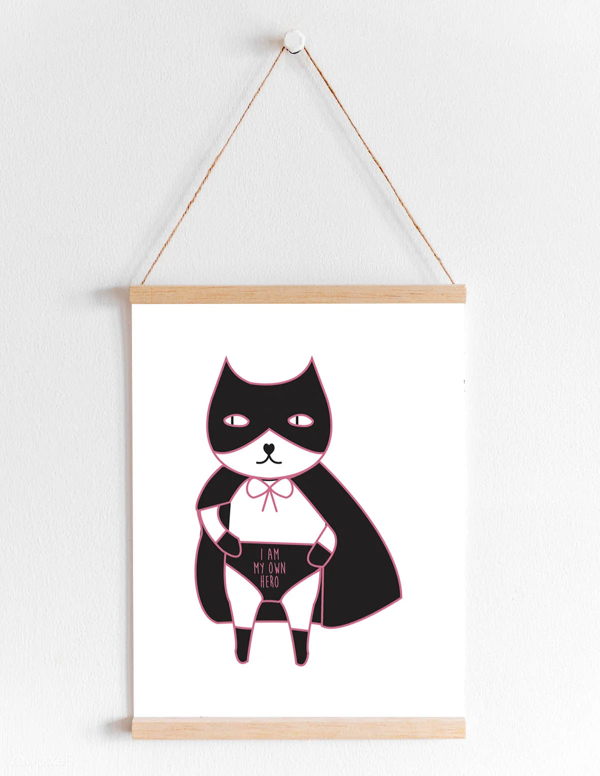 I am my own hero - black - wooden hang.jpg